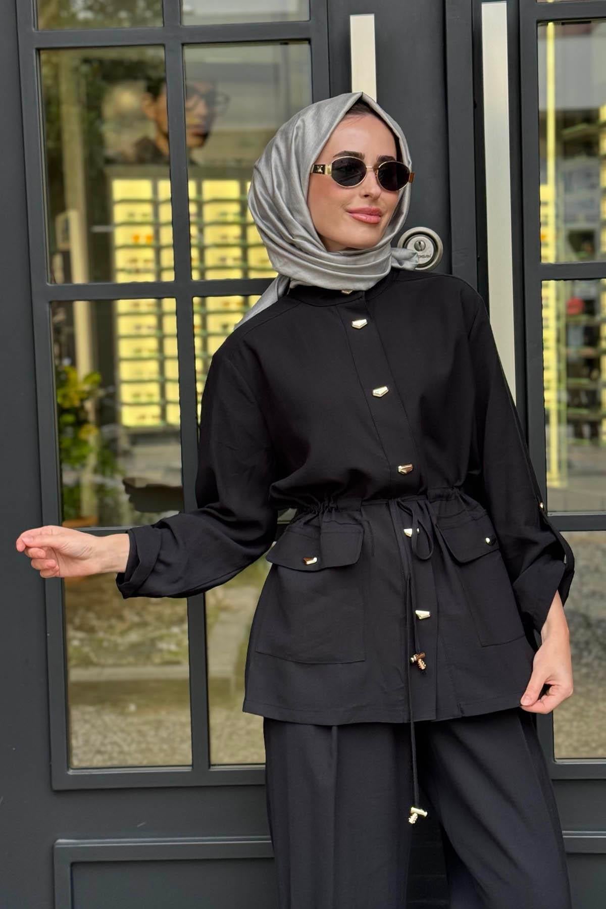 CLANDE Pantolonlu Takım 2502-4003 Siyah