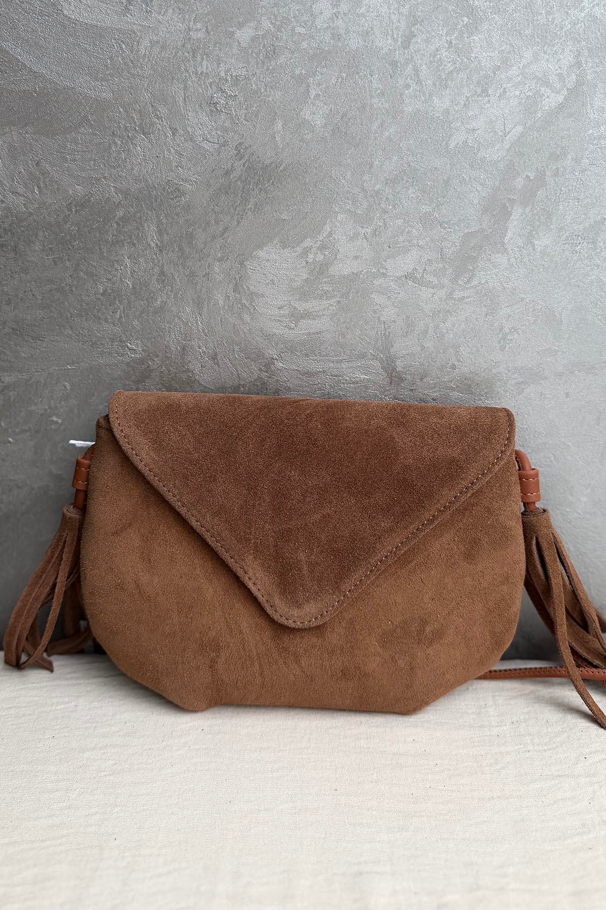 DSN Süet Deri Mini Çanta Y6480 Taba