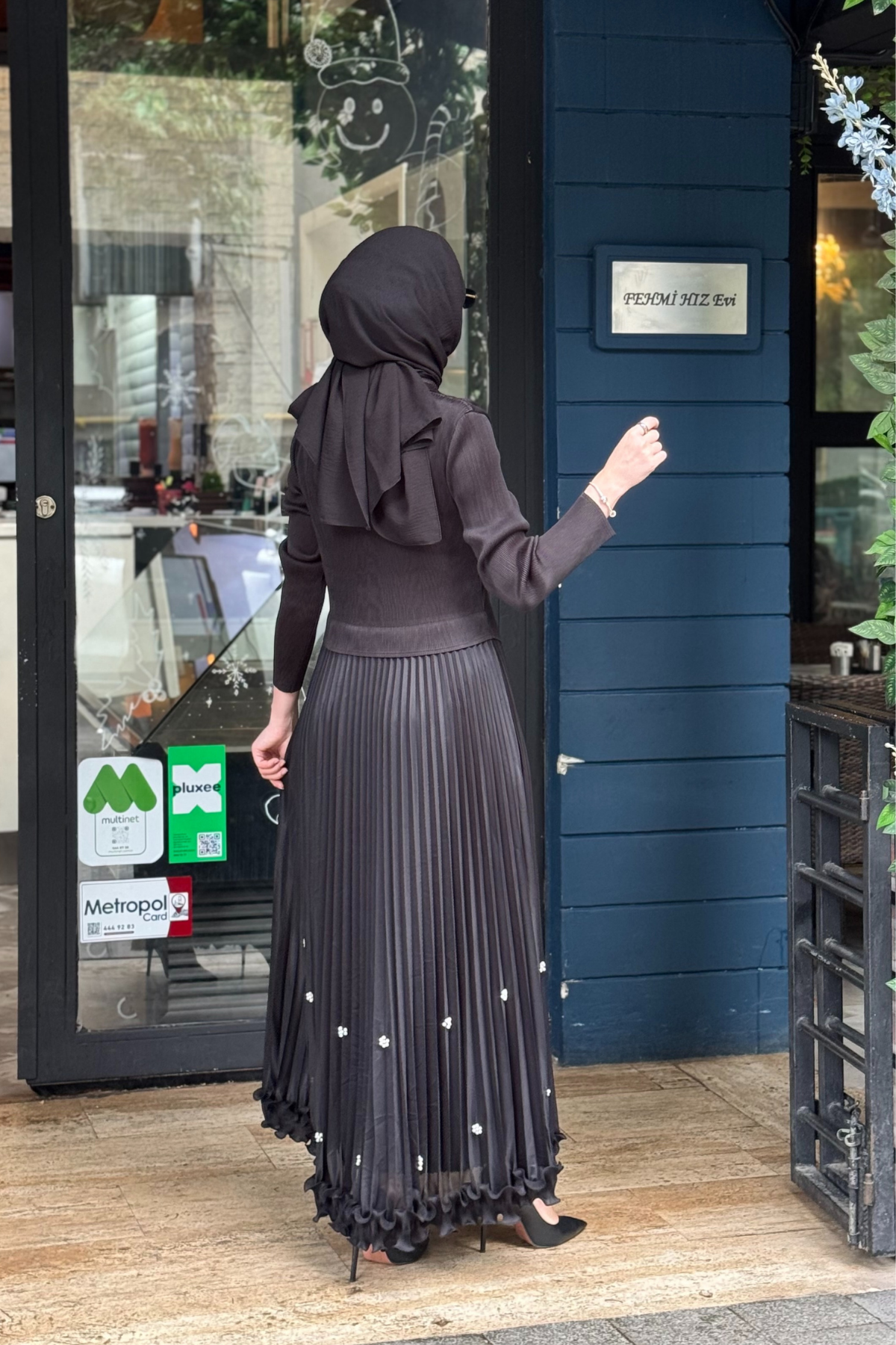 Ekshi Butik Elbise EKS024 Siyah