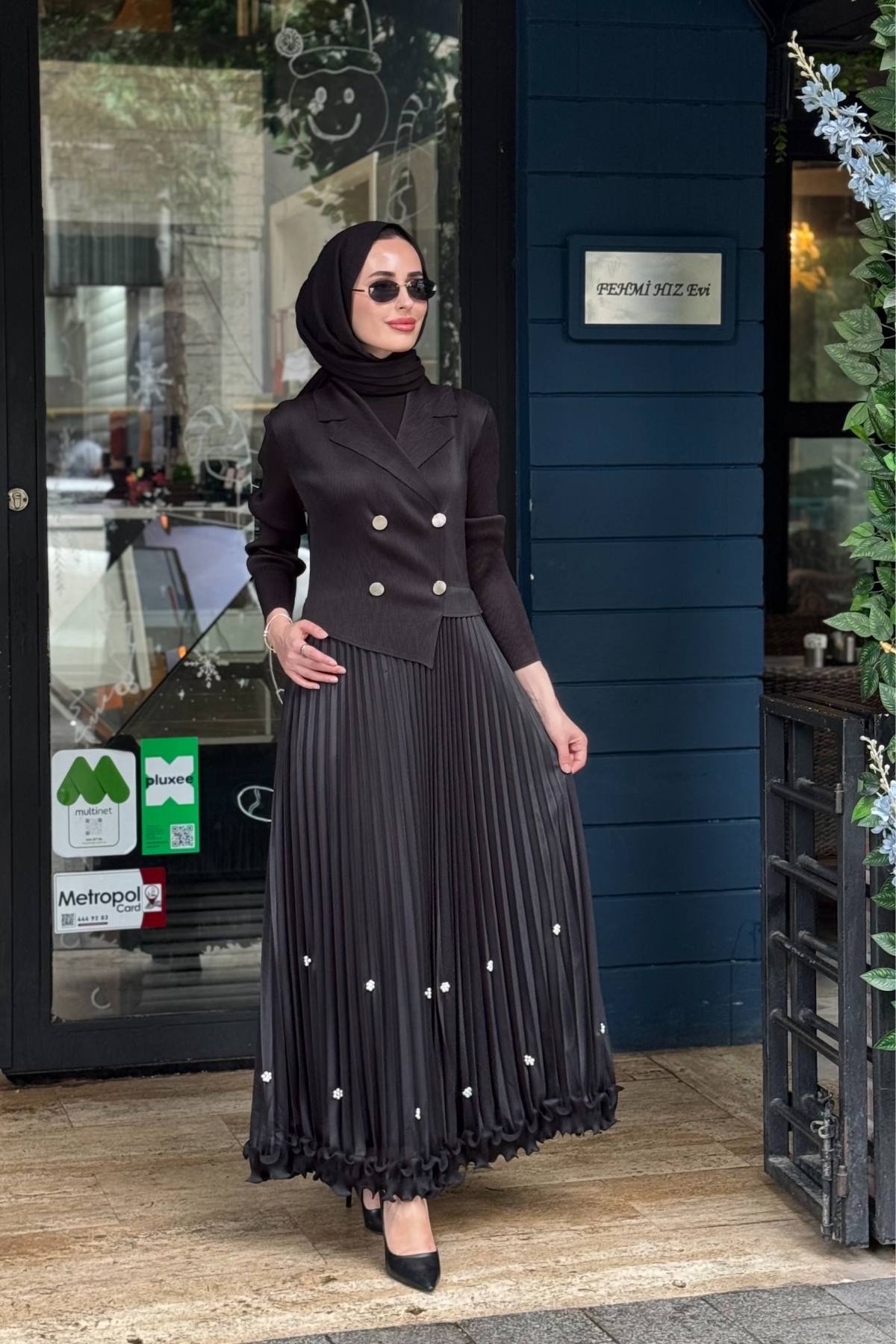 Ekshi Butik Elbise EKS024 Siyah
