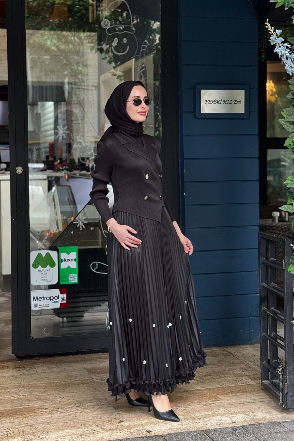 Ekshi Butik Elbise EKS024 Siyah