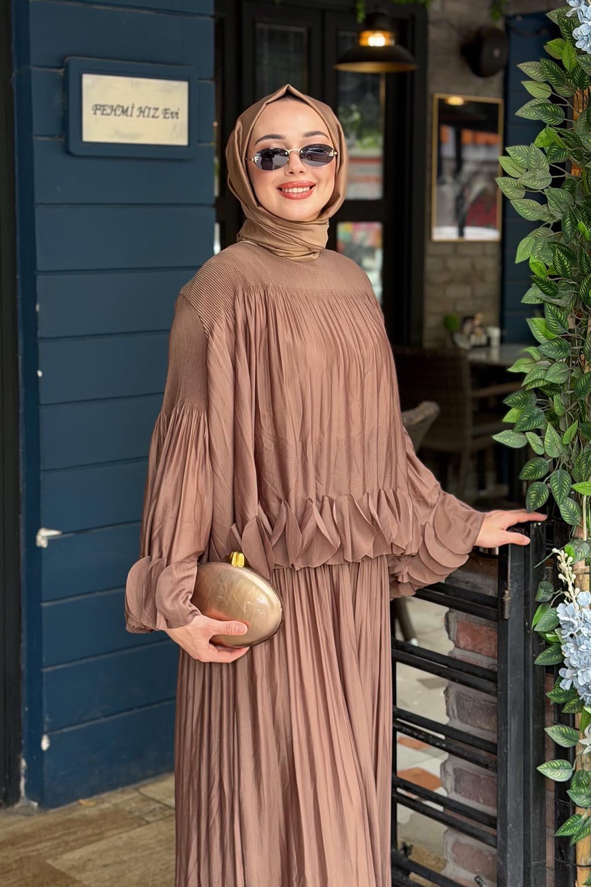 Ekshi Butik Etekli Takım EKS020 Camel