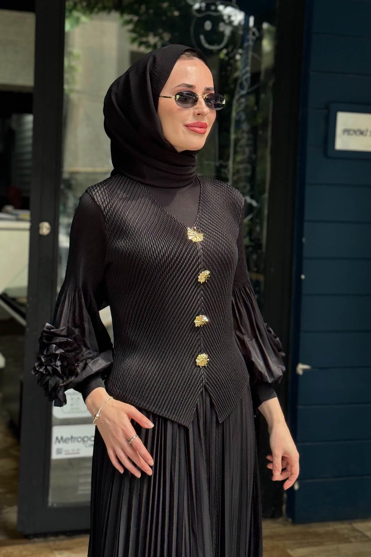 Ekshi Butik Etekli Takım EKS021 Siyah