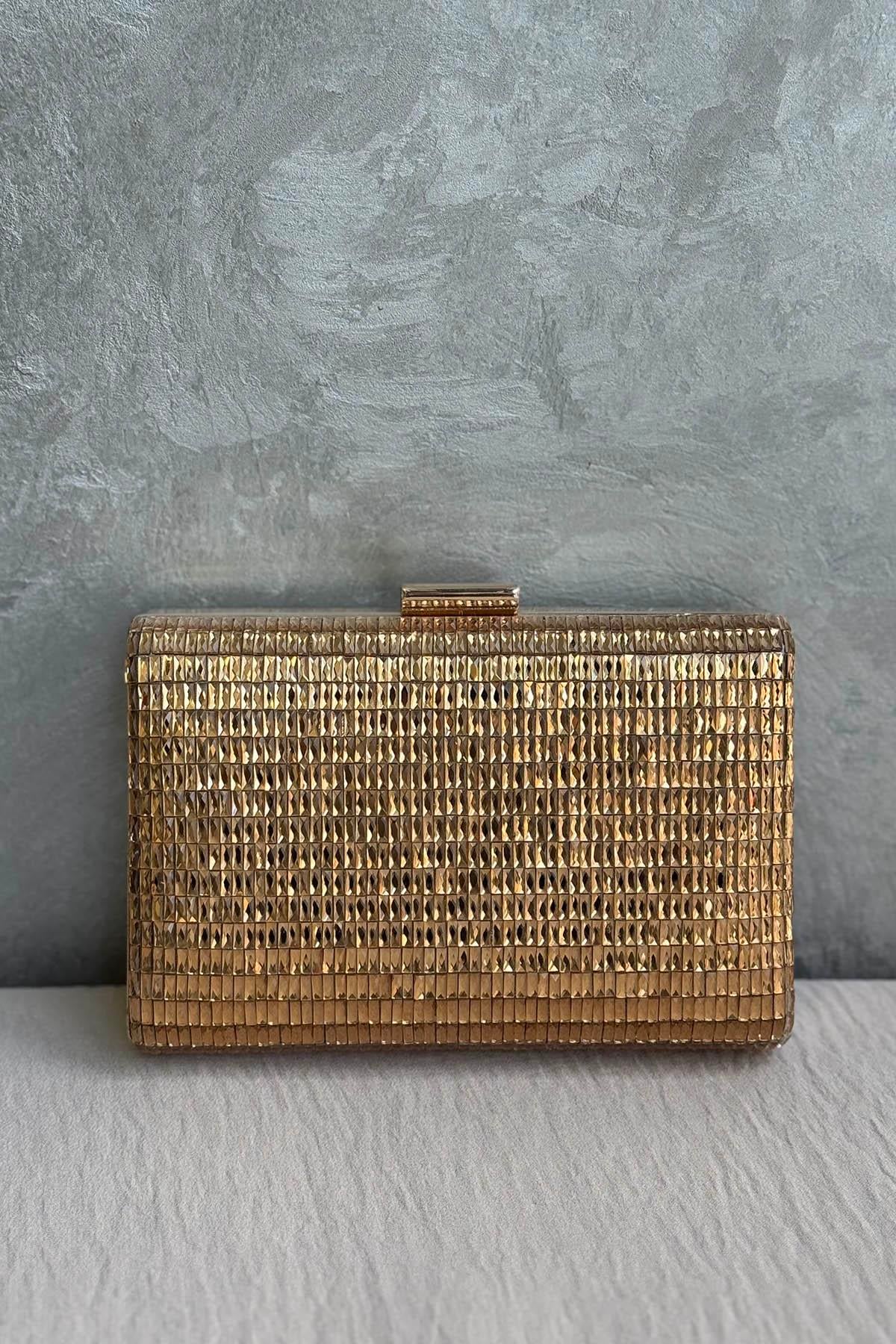 Ekshi Butik Mini Abiye Çanta 334 Altın