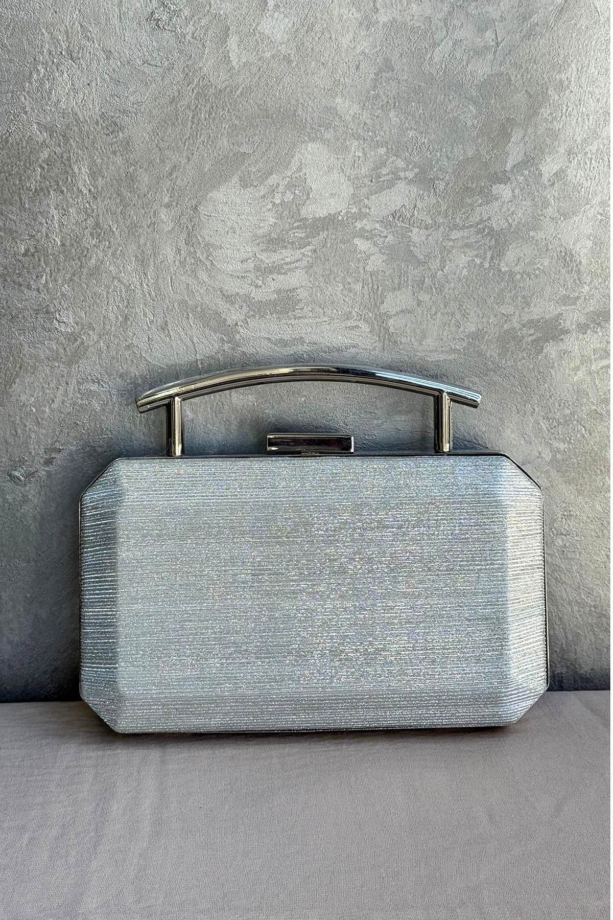 Ekshi Butik Mini Abiye Çanta 710 Gümüş