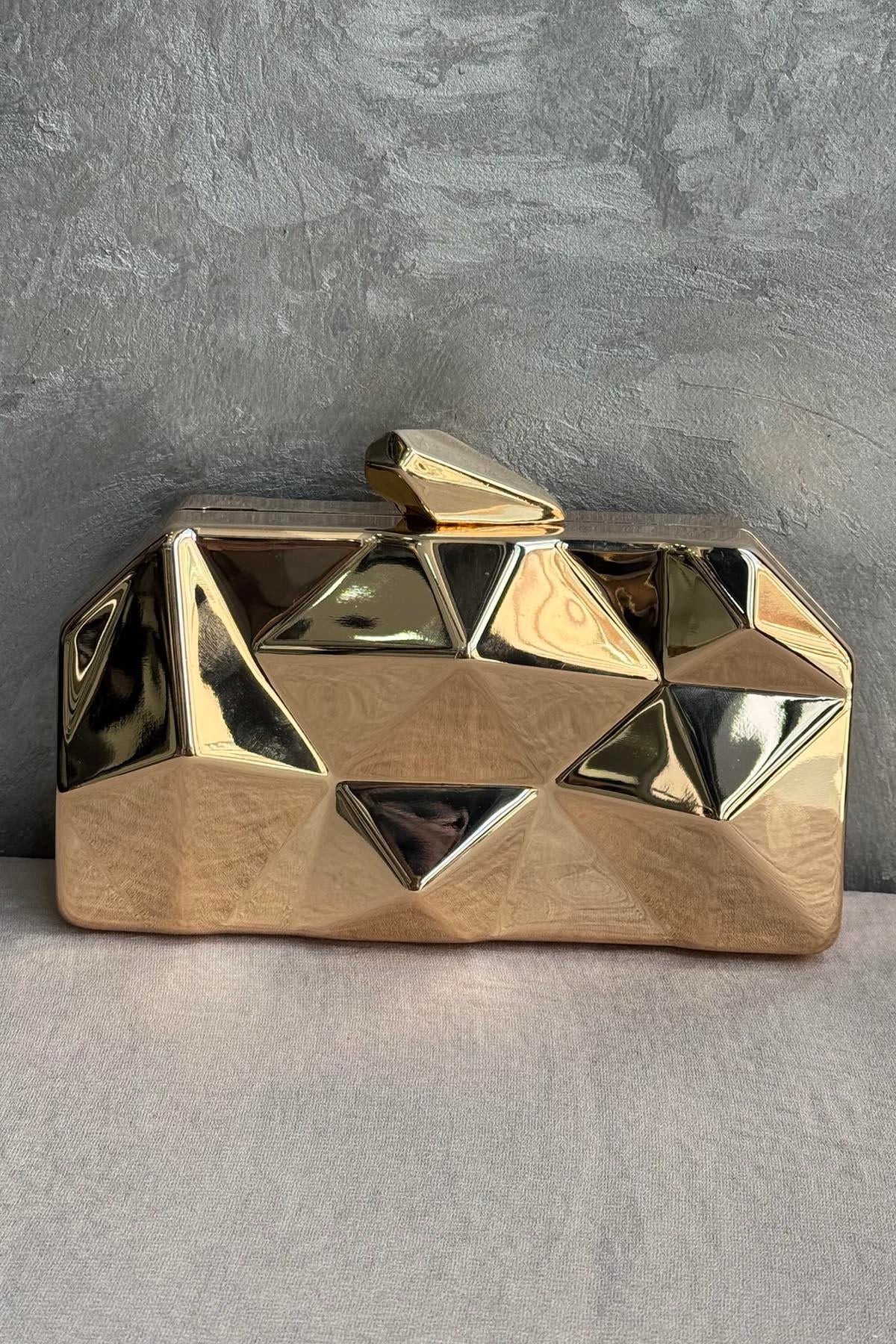 Ekshi Butik Mini Abiye Çanta 808 Altın