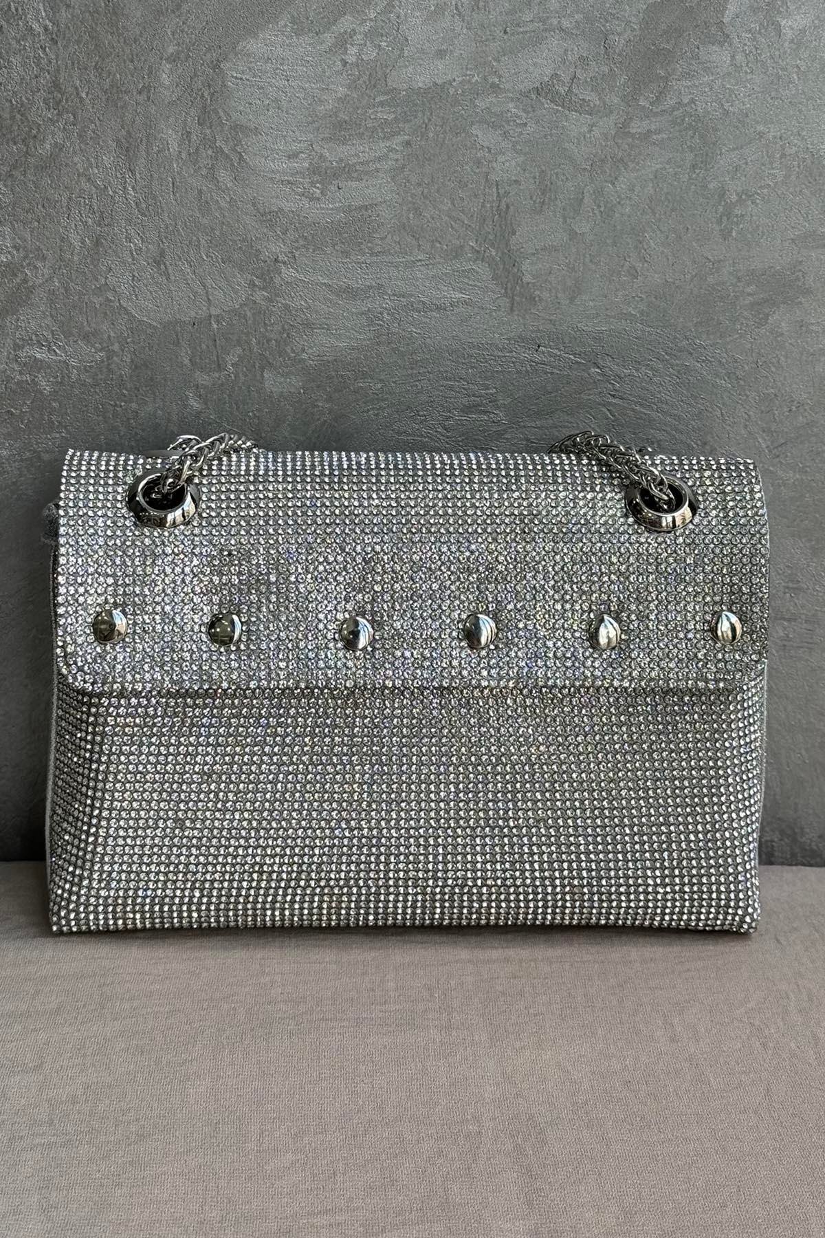 Ekshi Butik Mini Çanta 934 Gümüş