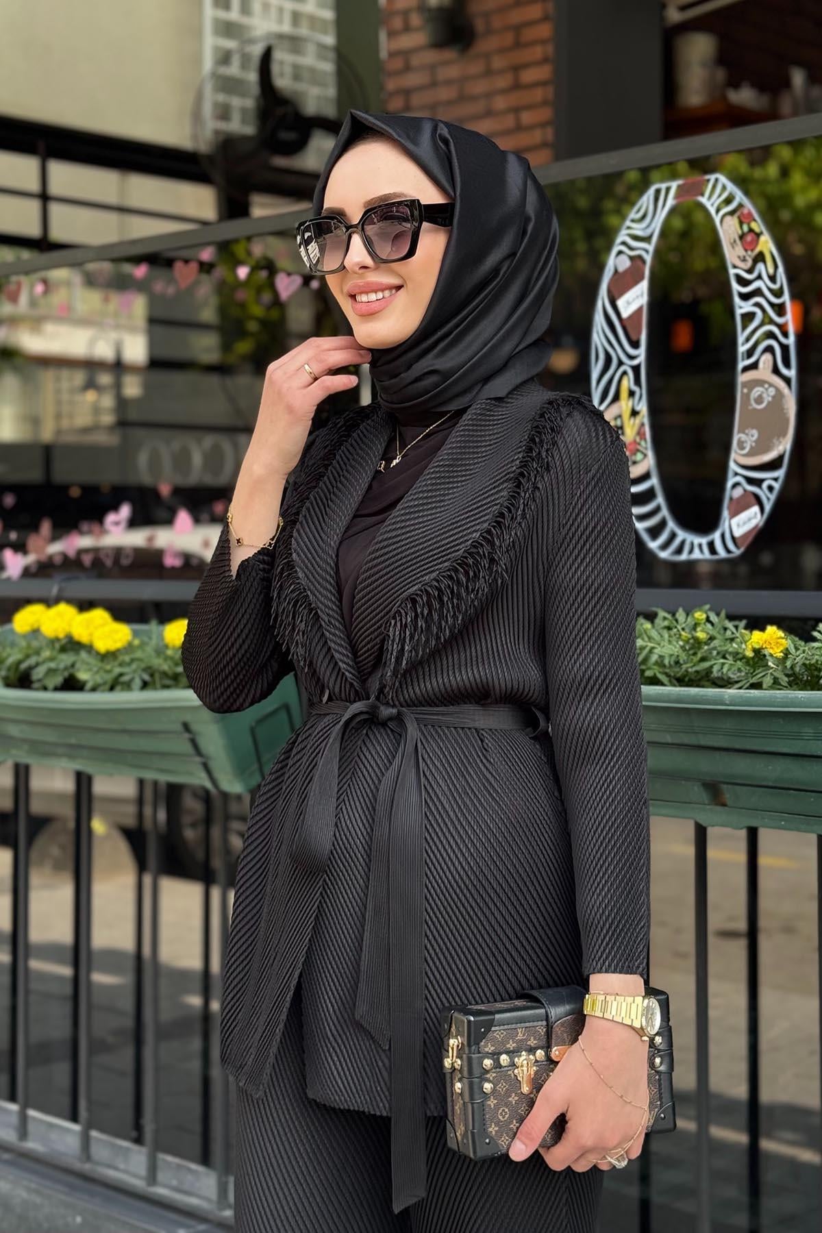 EKSHİ İthal Pantolonlu Takım EKS008 Siyah