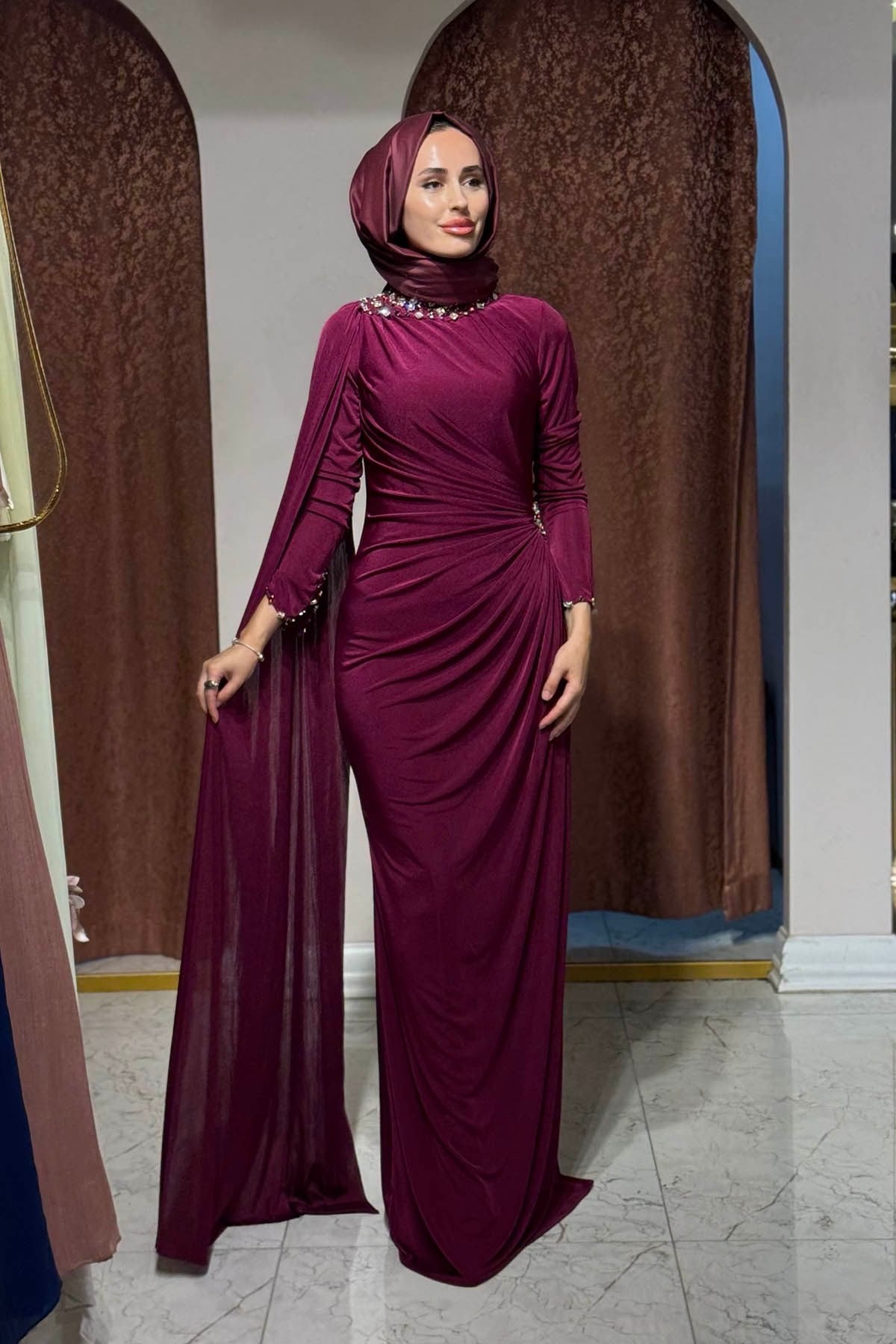 FASHION NIGHT Abiye 5820 Bordo