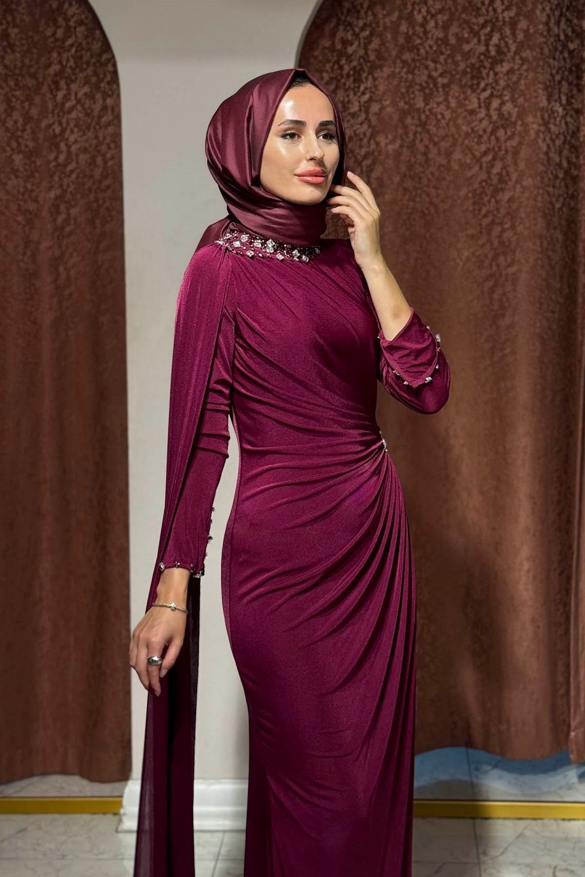 FASHION NIGHT Abiye 5820 Bordo