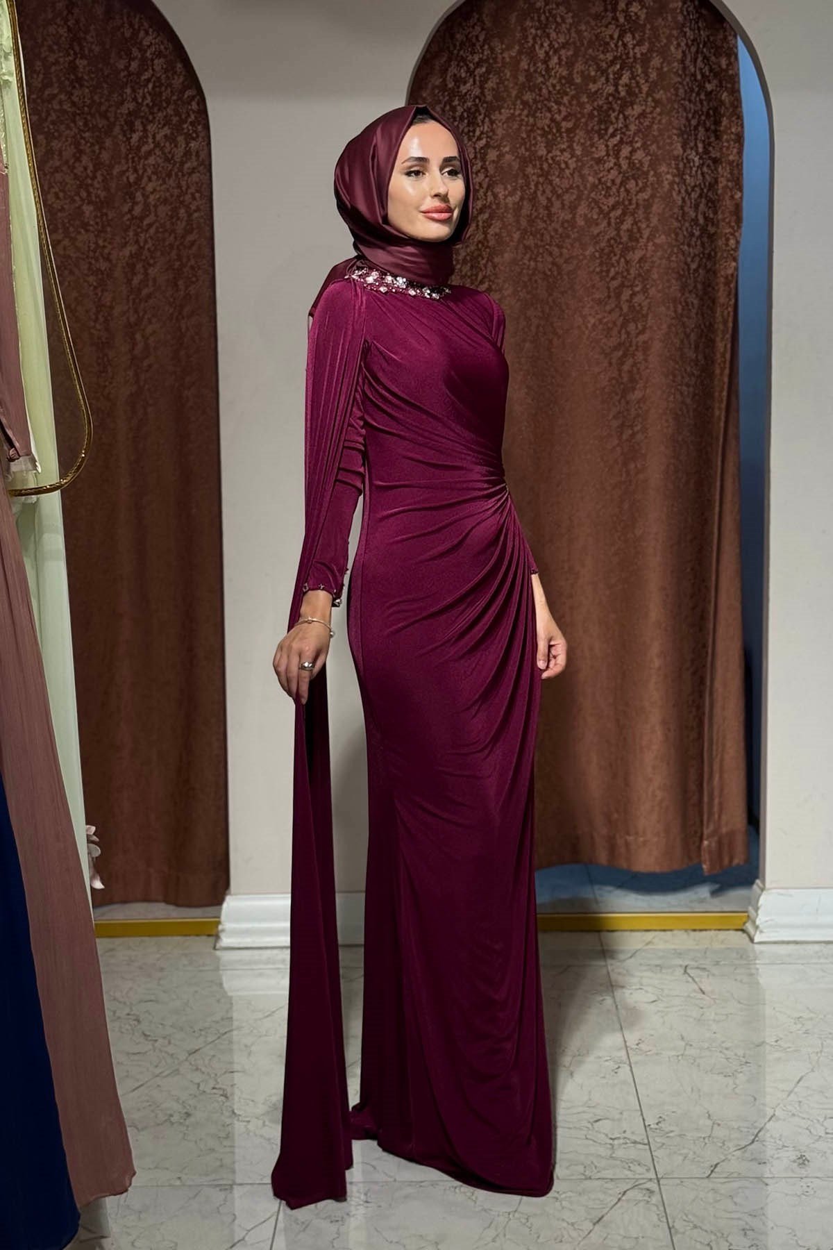 FASHION NIGHT Abiye 5820 Bordo