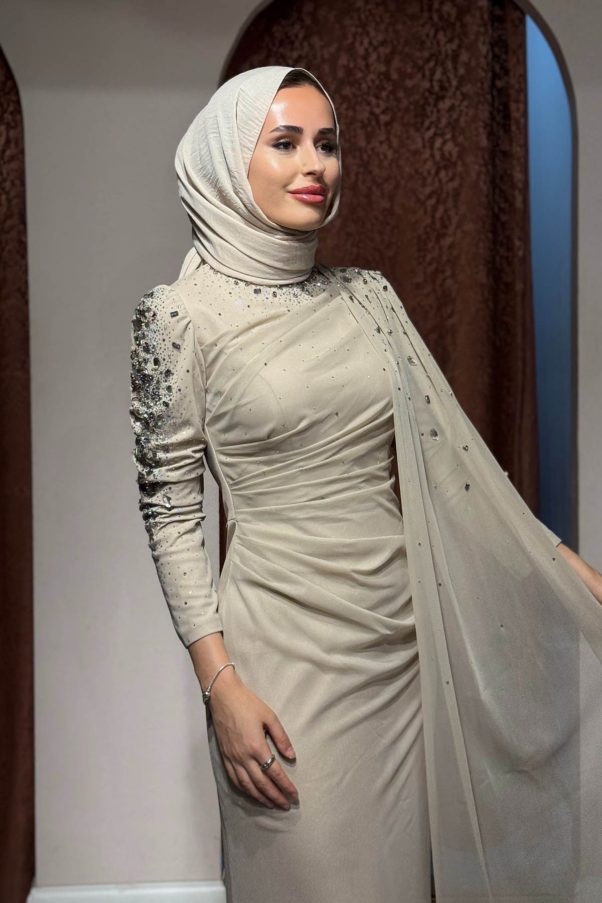 FASHION NIGHT Abiye 6220 Bej