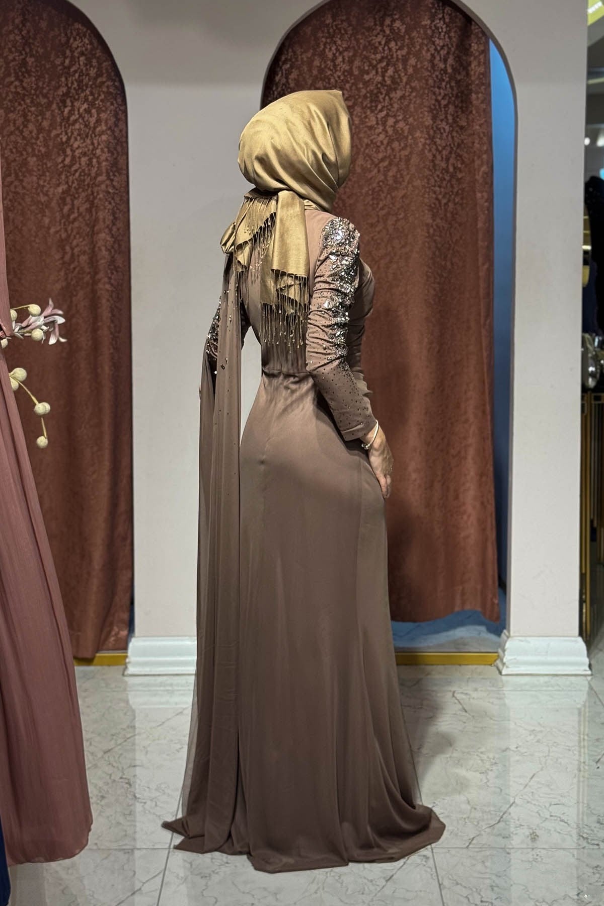 FASHION NIGHT Abiye 6220 Sütlü Kahve