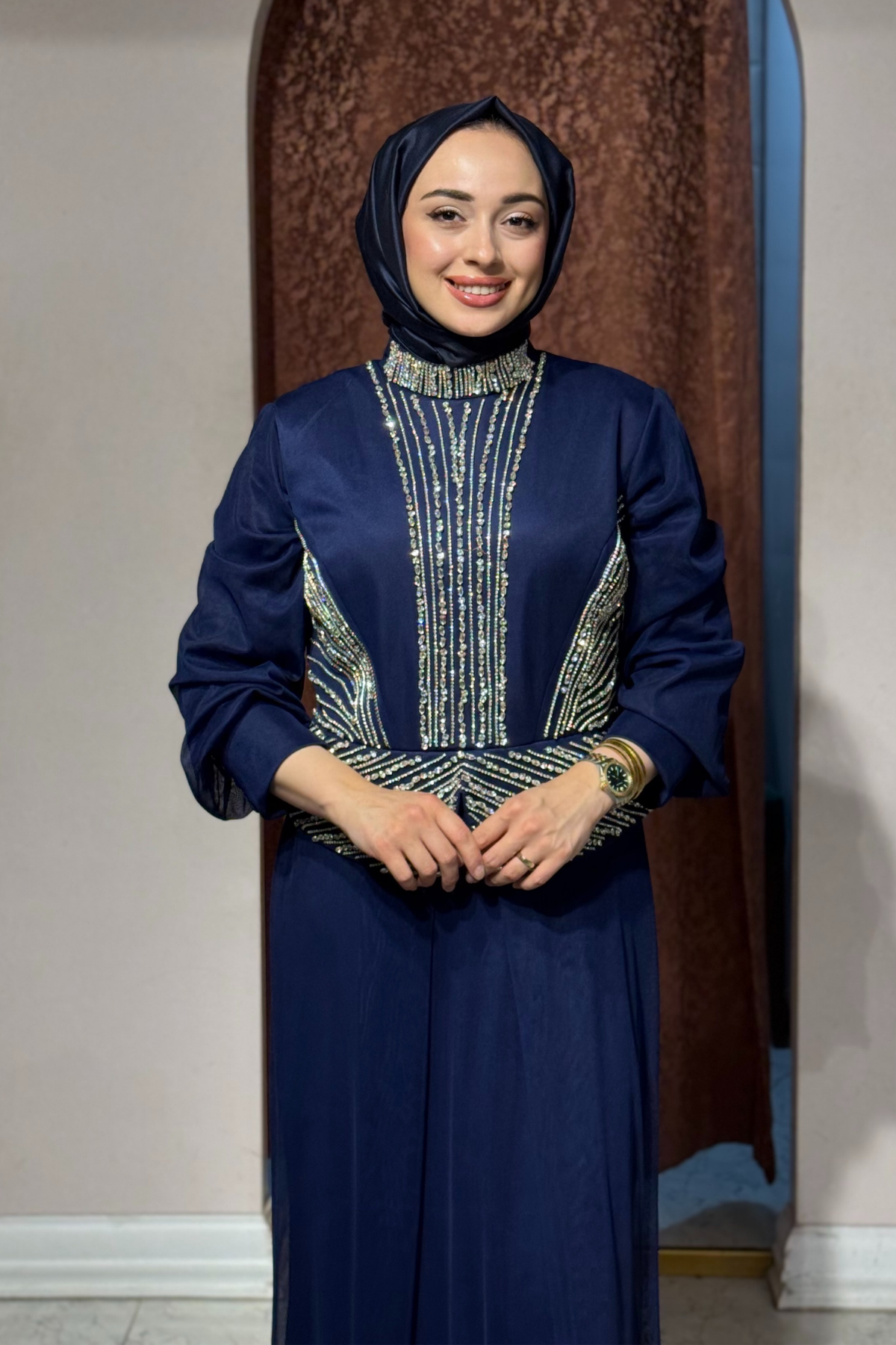 FASHION NIGHT Abiye 7520-B Lacivert