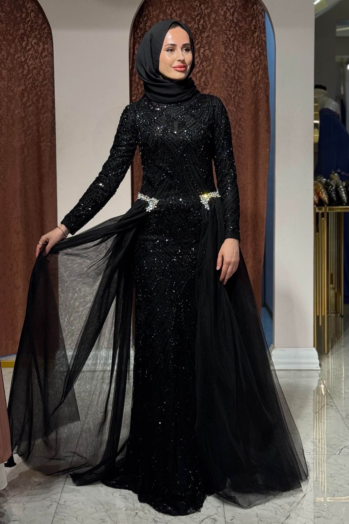 FASHION NIGHT Abiye 7540 Siyah