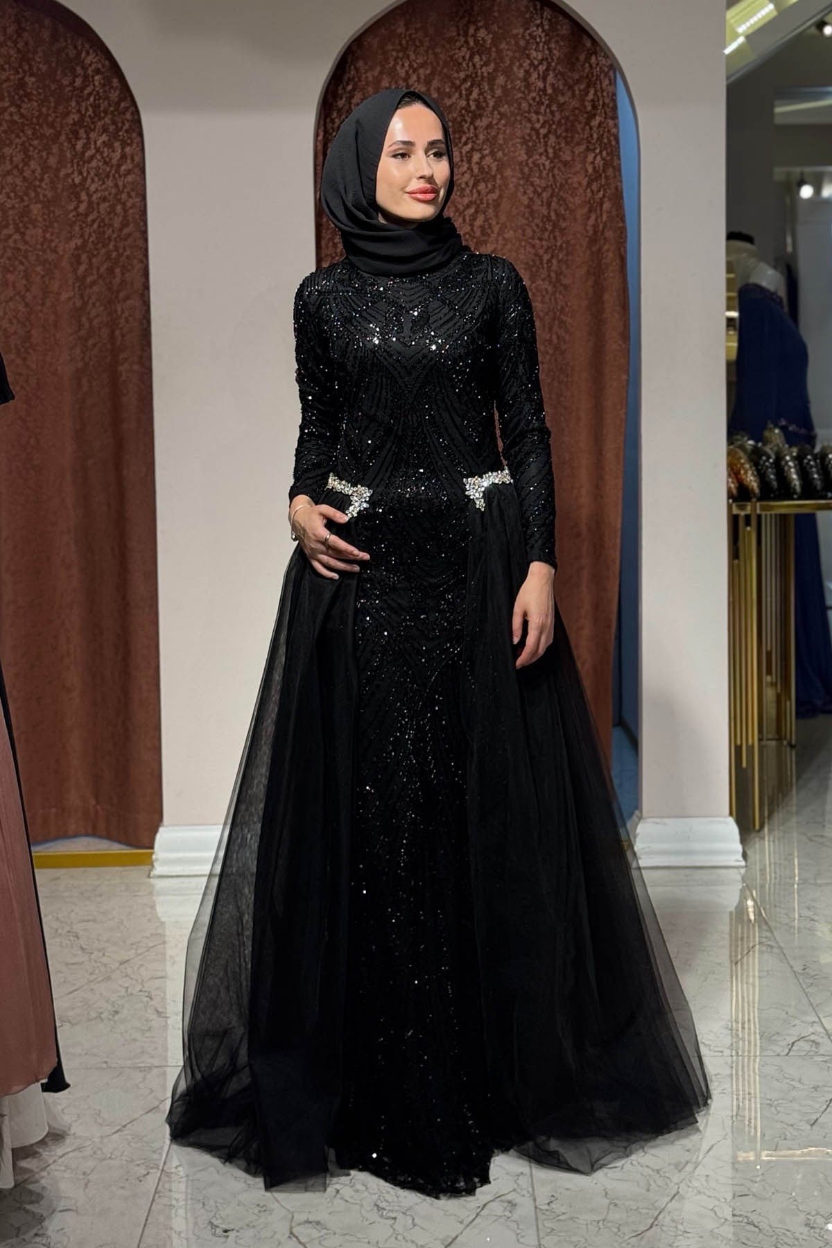 FASHION NIGHT Abiye 7540 Siyah