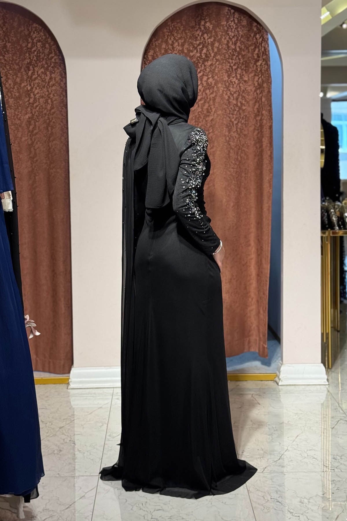 FASHION NIGHT Büyük Beden Abiye 6220B Siyah
