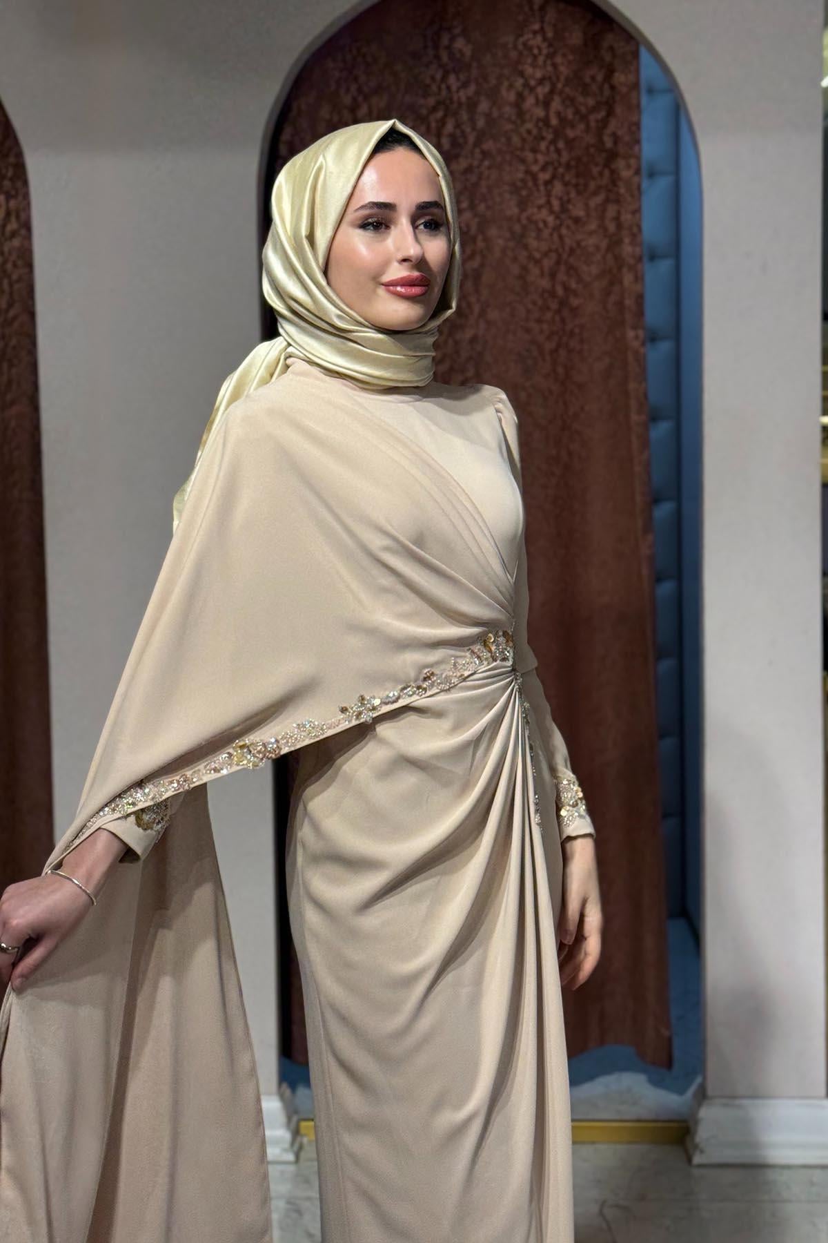 FERİHA SARIOĞLU Asena Abiye FRHASN Bej