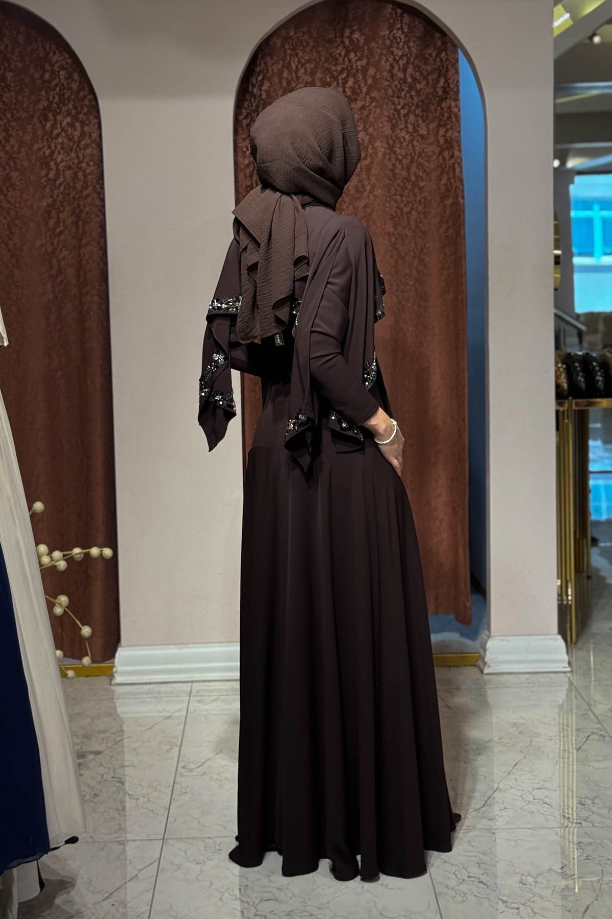 FERİHA SARIOĞLU Asude Elbise FRHASD Kahve
