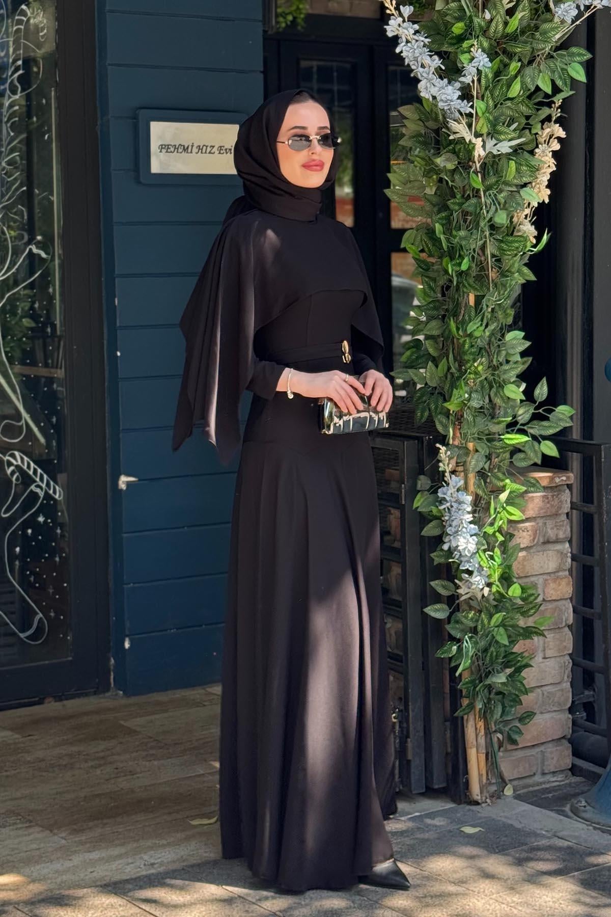 FERİHA SARIOĞLU Asude Elbise FRHASD Siyah