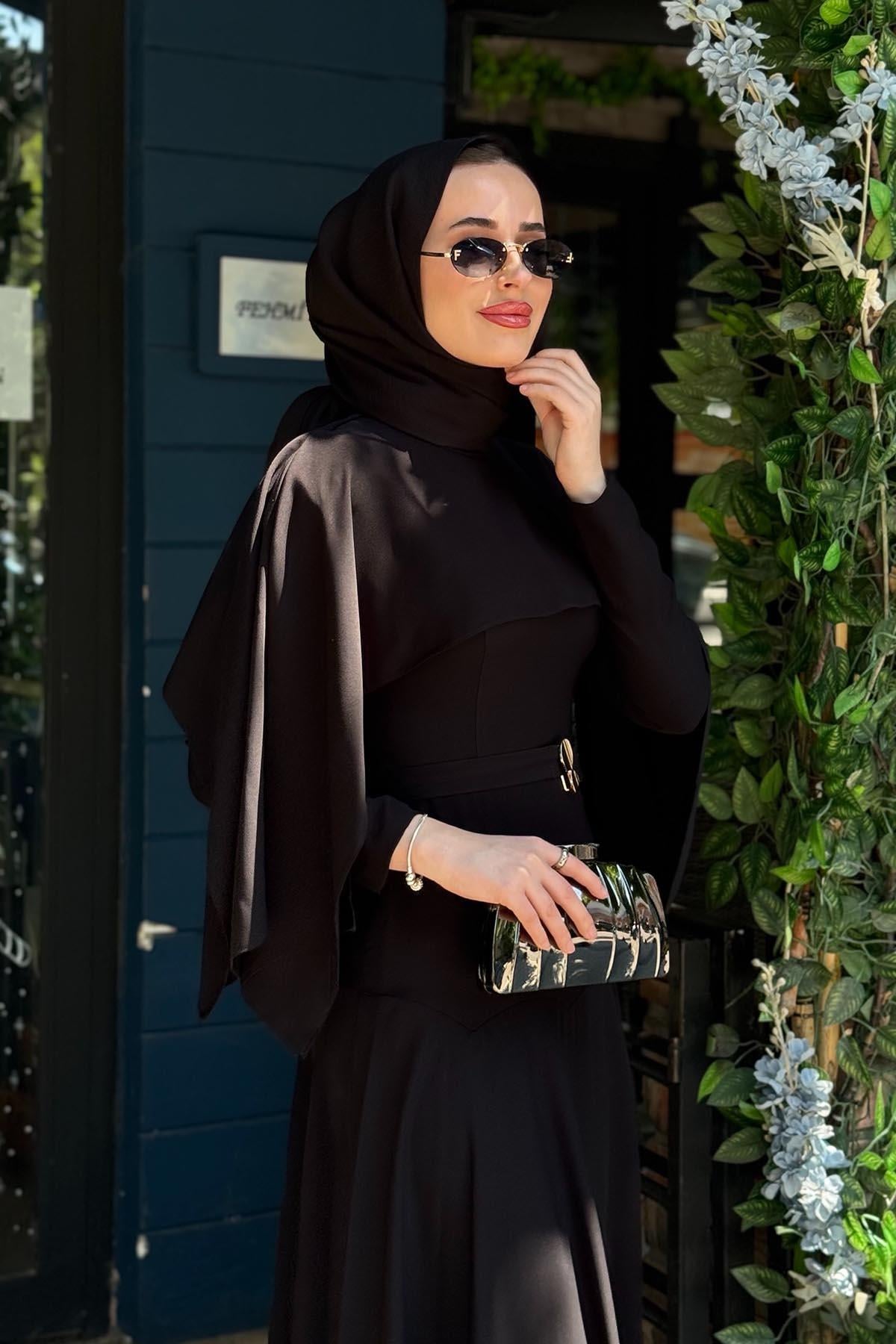 FERİHA SARIOĞLU Asude Elbise FRHASD Siyah