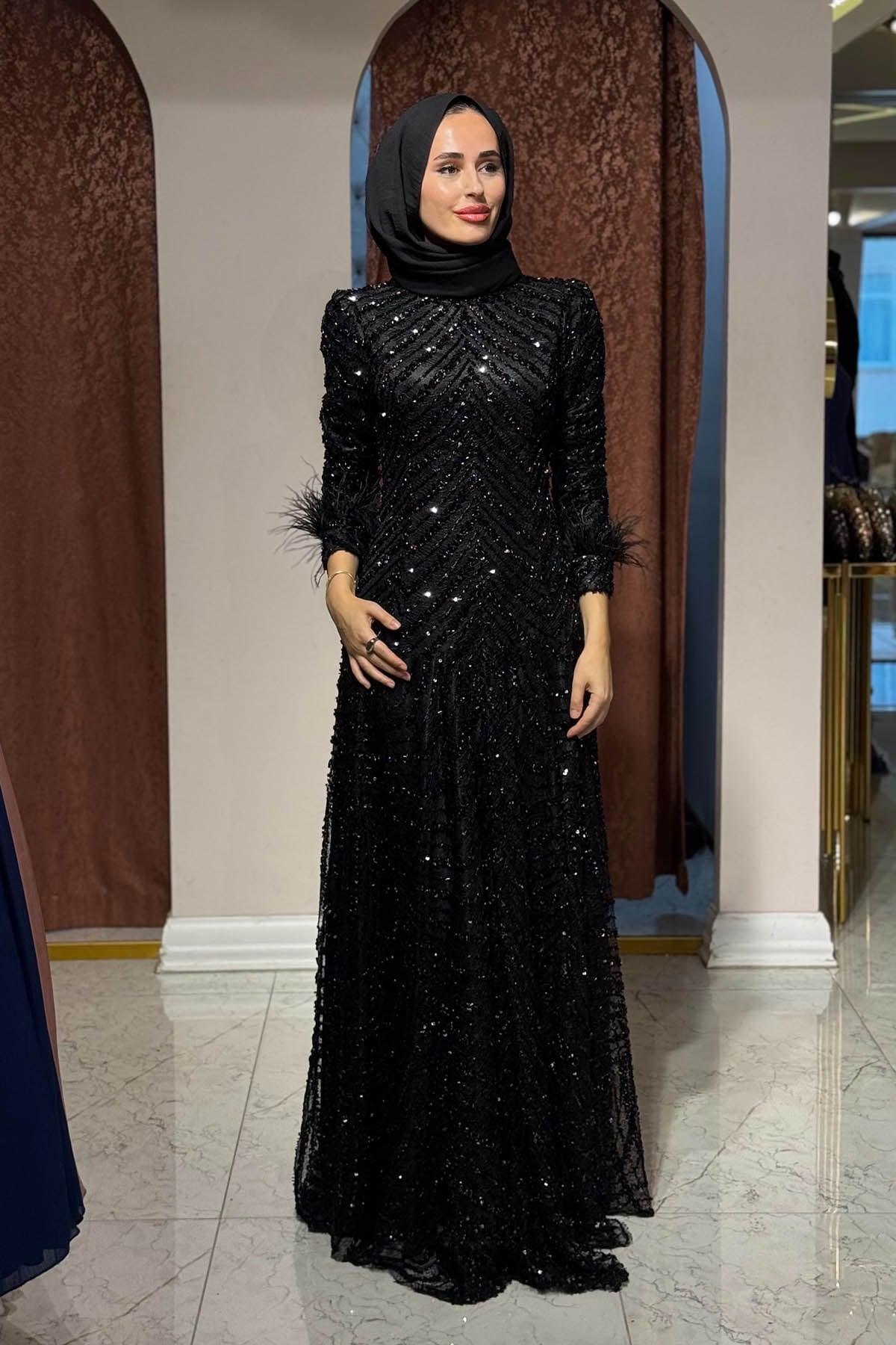 FERİHA SARIOĞLU Bilge Abiye FRHBLG Siyah