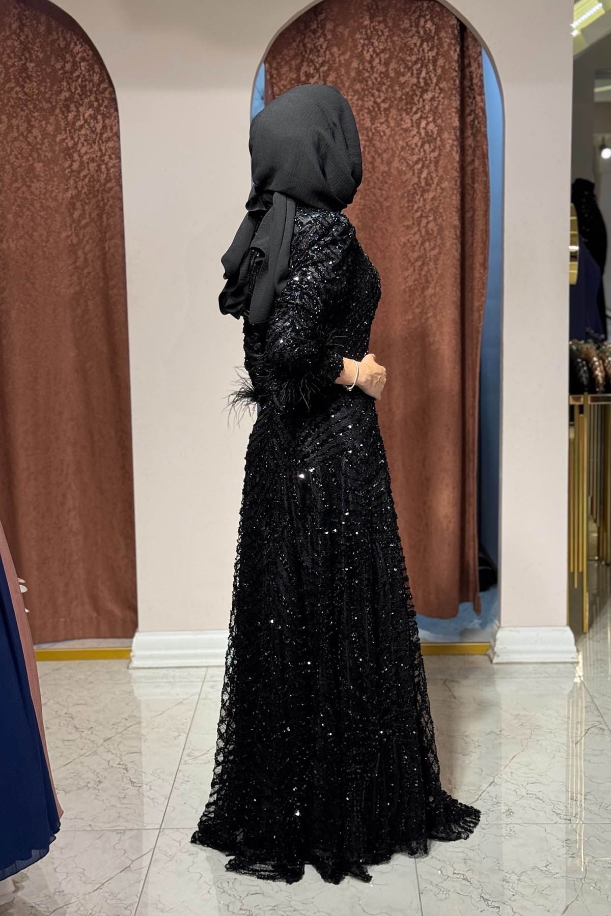 FERİHA SARIOĞLU Bilge Abiye FRHBLG Siyah