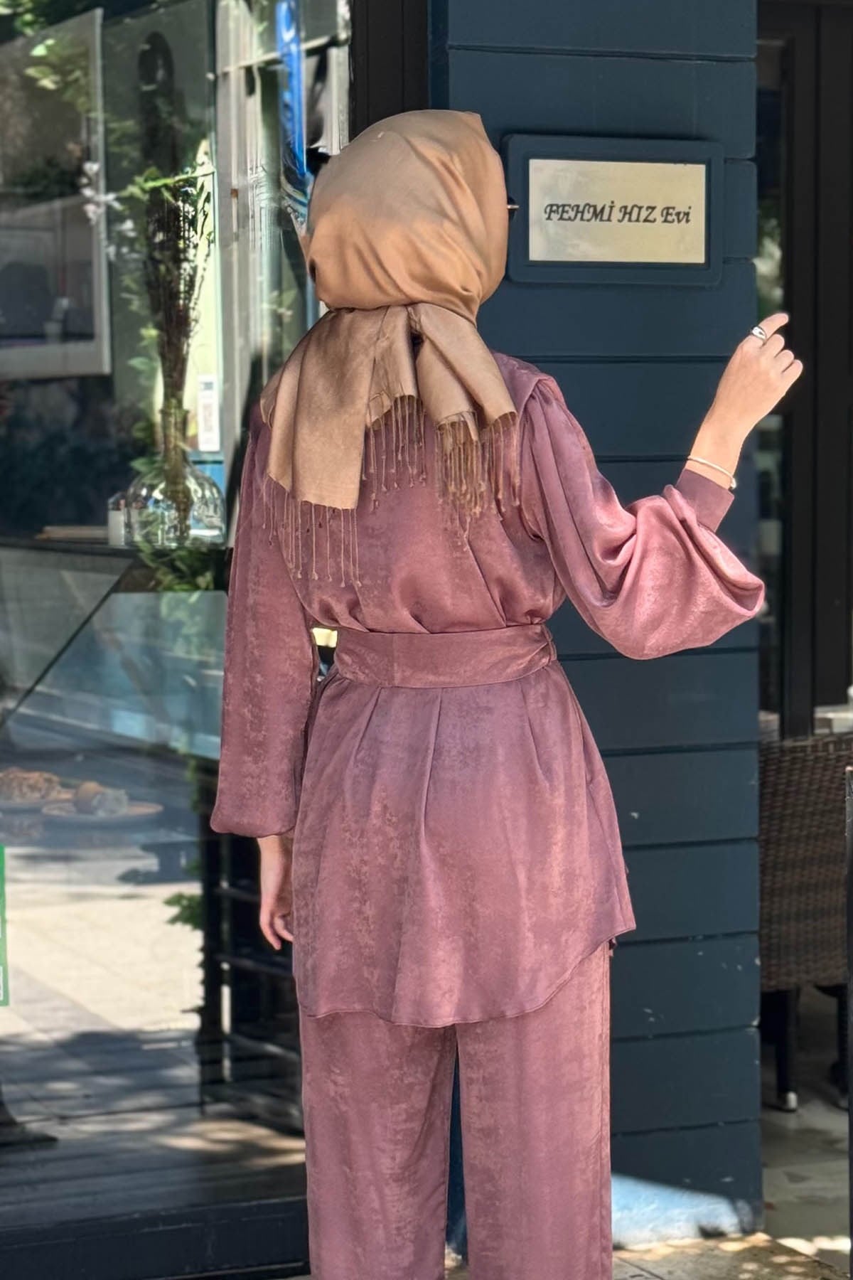 FERİHA SARIOĞLU Ekin Pantolonlu Takım FRHEKN Kahve