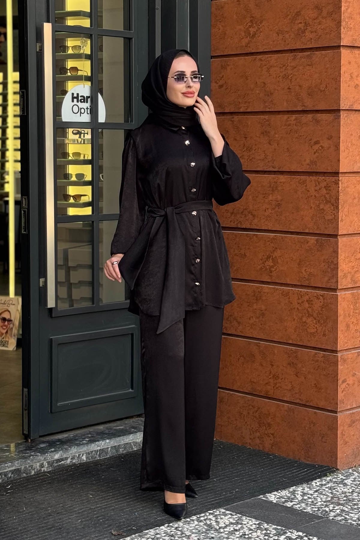 FERİHA SARIOĞLU Ekin Pantolonlu Takım FRHEKN Siyah