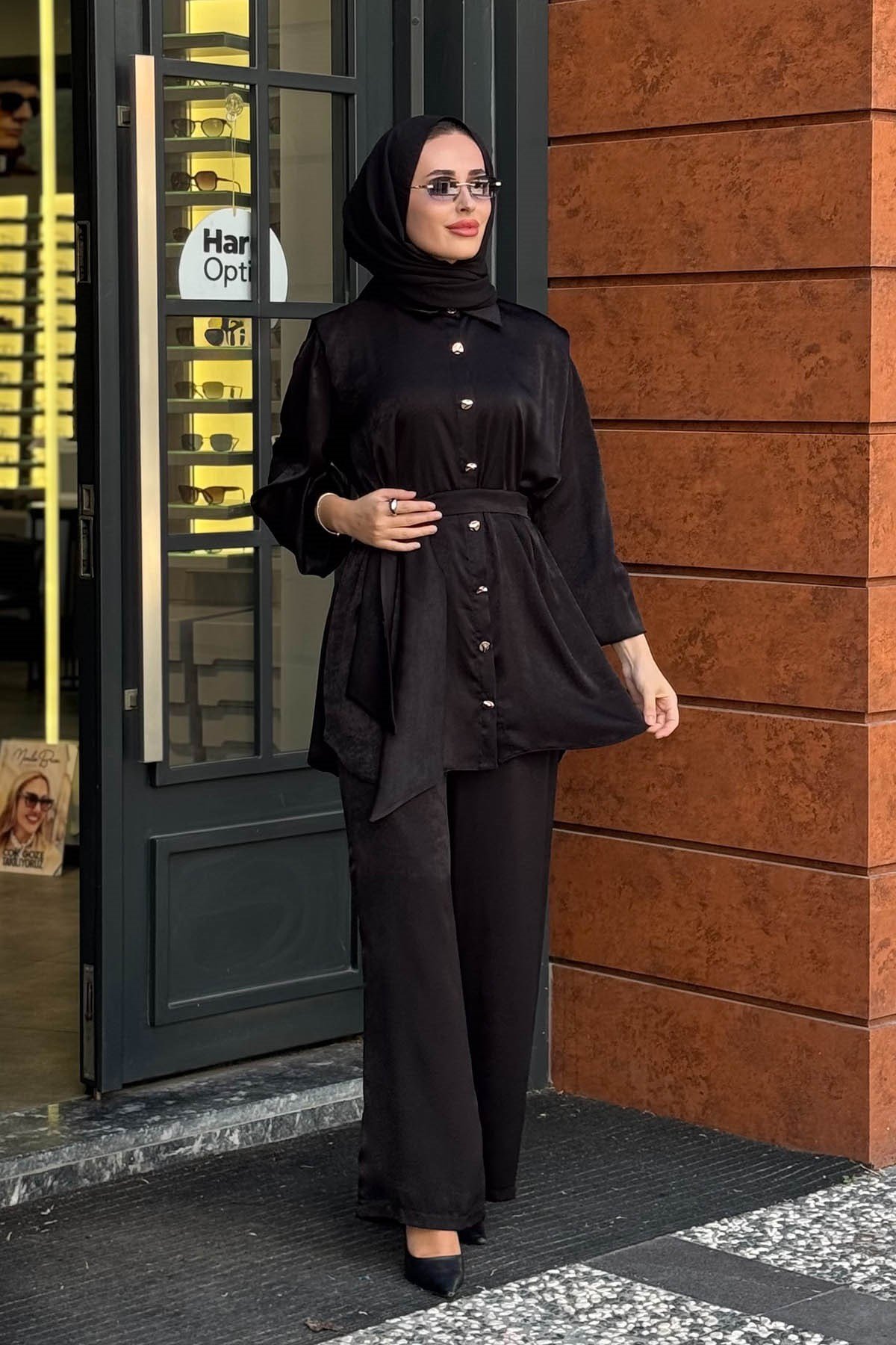 FERİHA SARIOĞLU Ekin Pantolonlu Takım FRHEKN Siyah