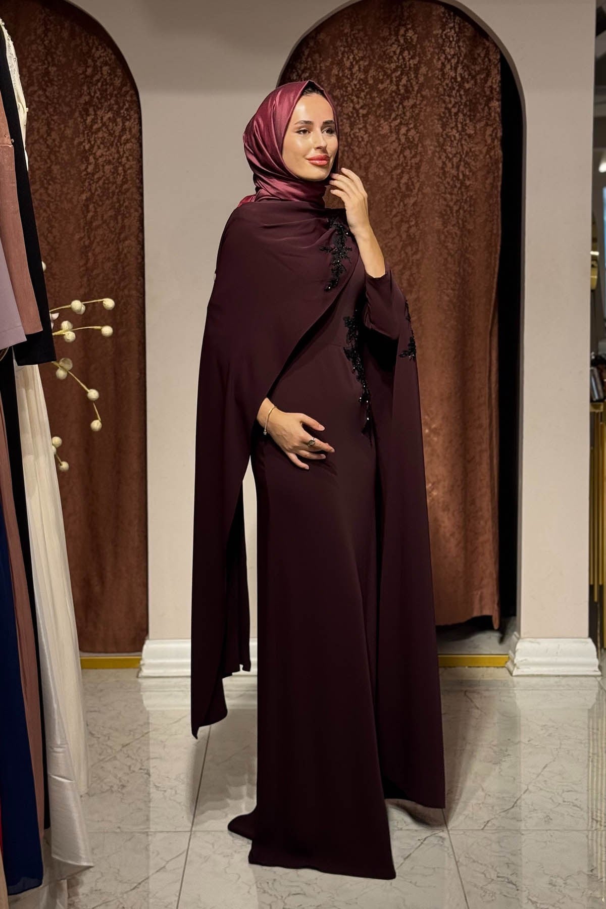 FERİHA SARIOĞLU Esma Abiye FRHAESM Bordo