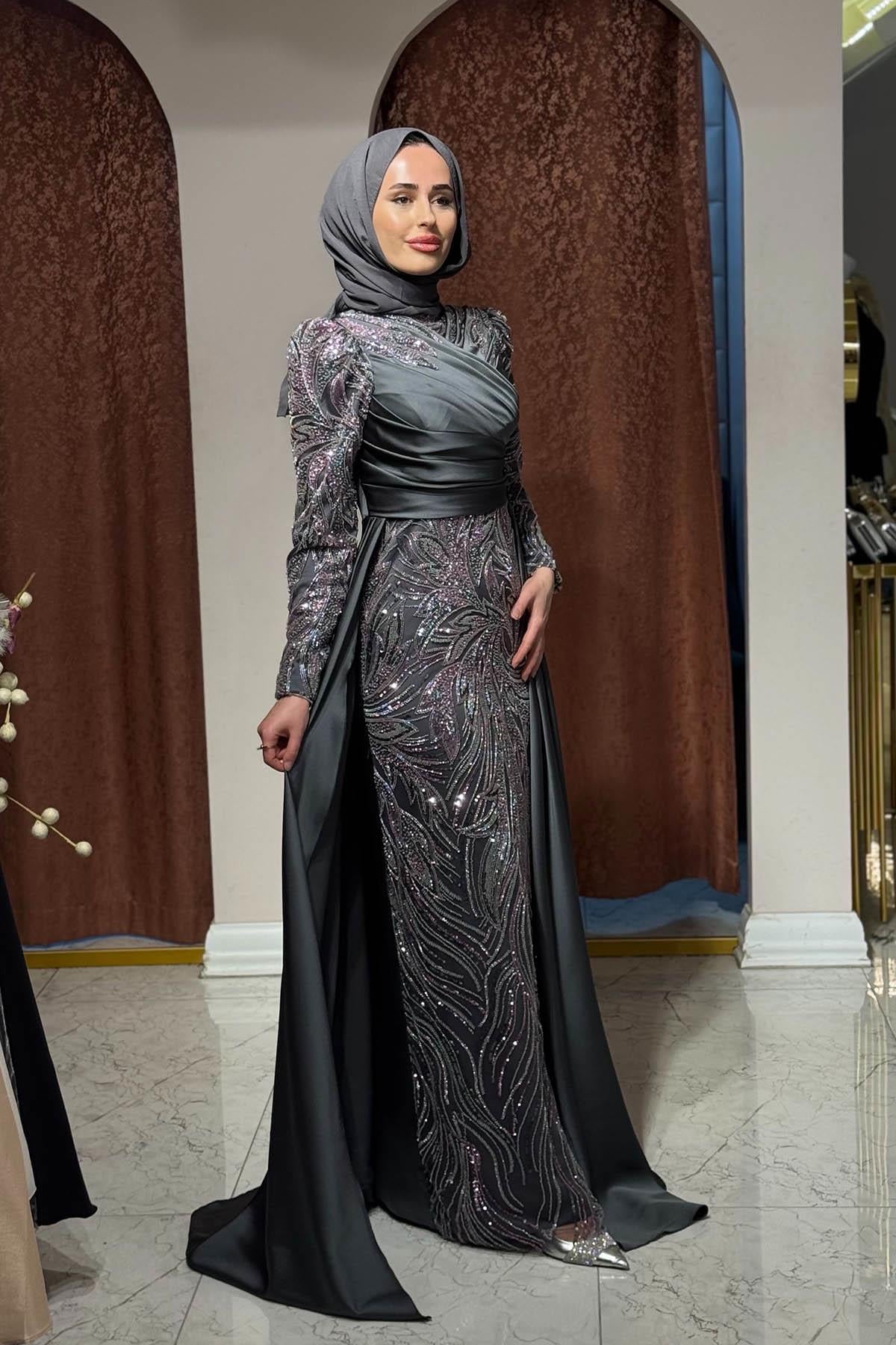 FERİHA SARIOĞLU Mavera Abiye FRHMVR Gri