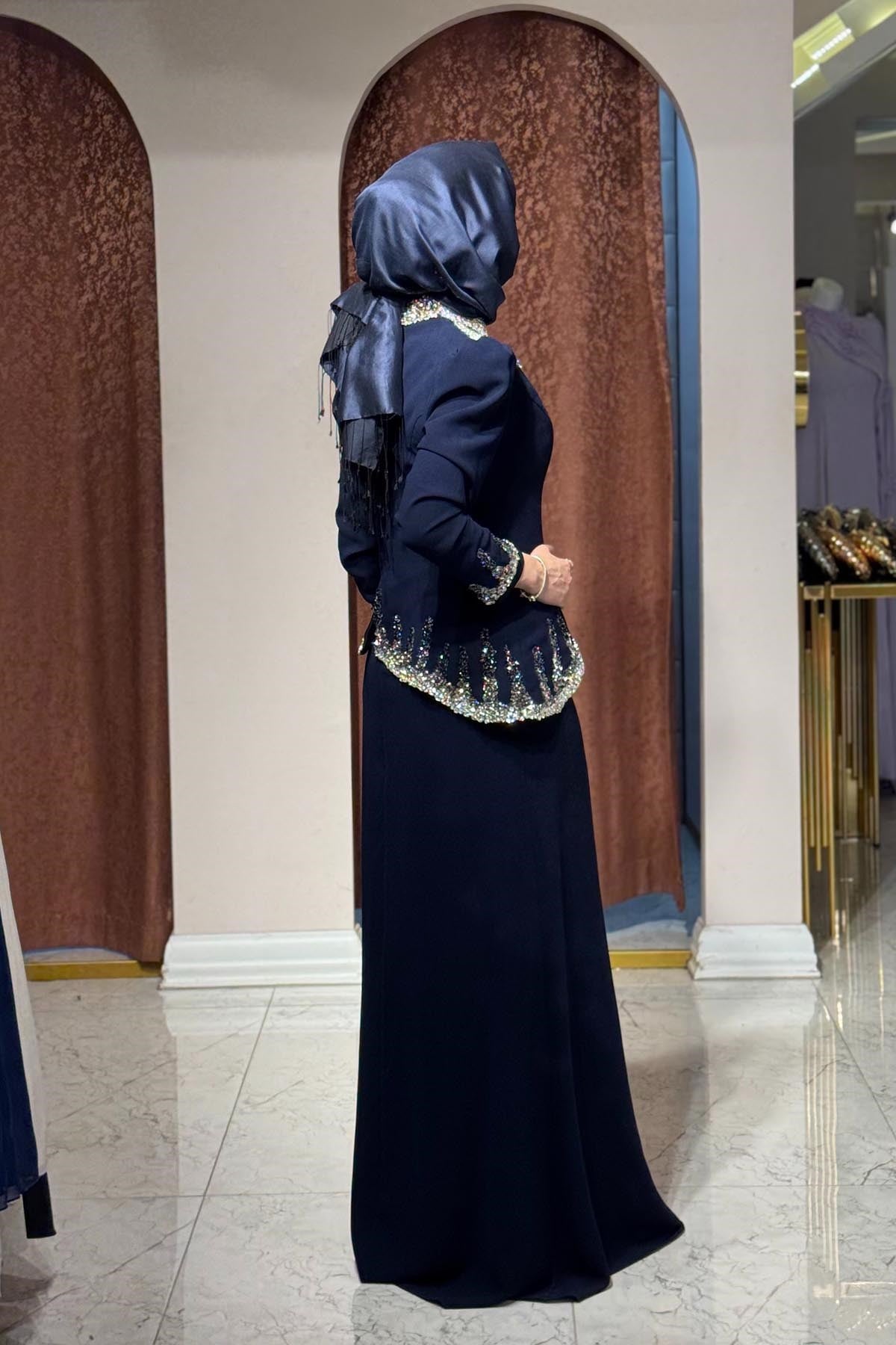 FERİHA SARIOĞLU Müjgan Abiye MJGN Lacivert