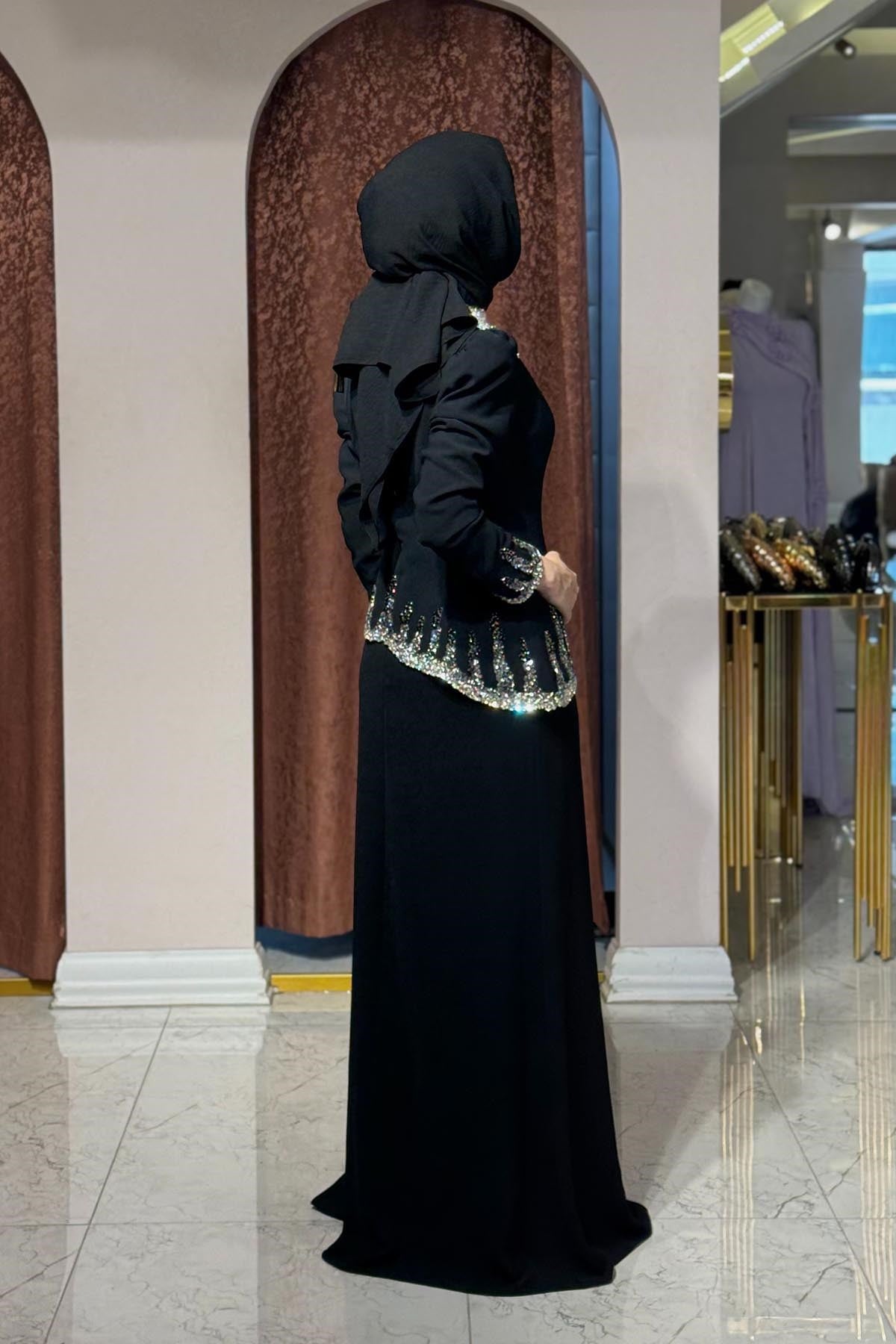 FERİHA SARIOĞLU Müjgan Abiye MJGN Siyah