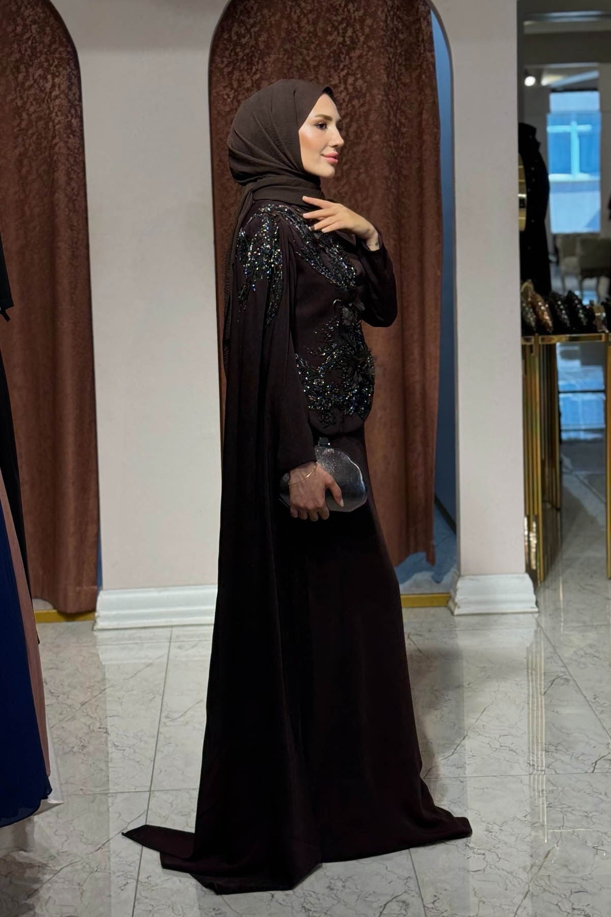 FERİHA SARIOĞLU Rüya Abiye FRHRY Kahve
