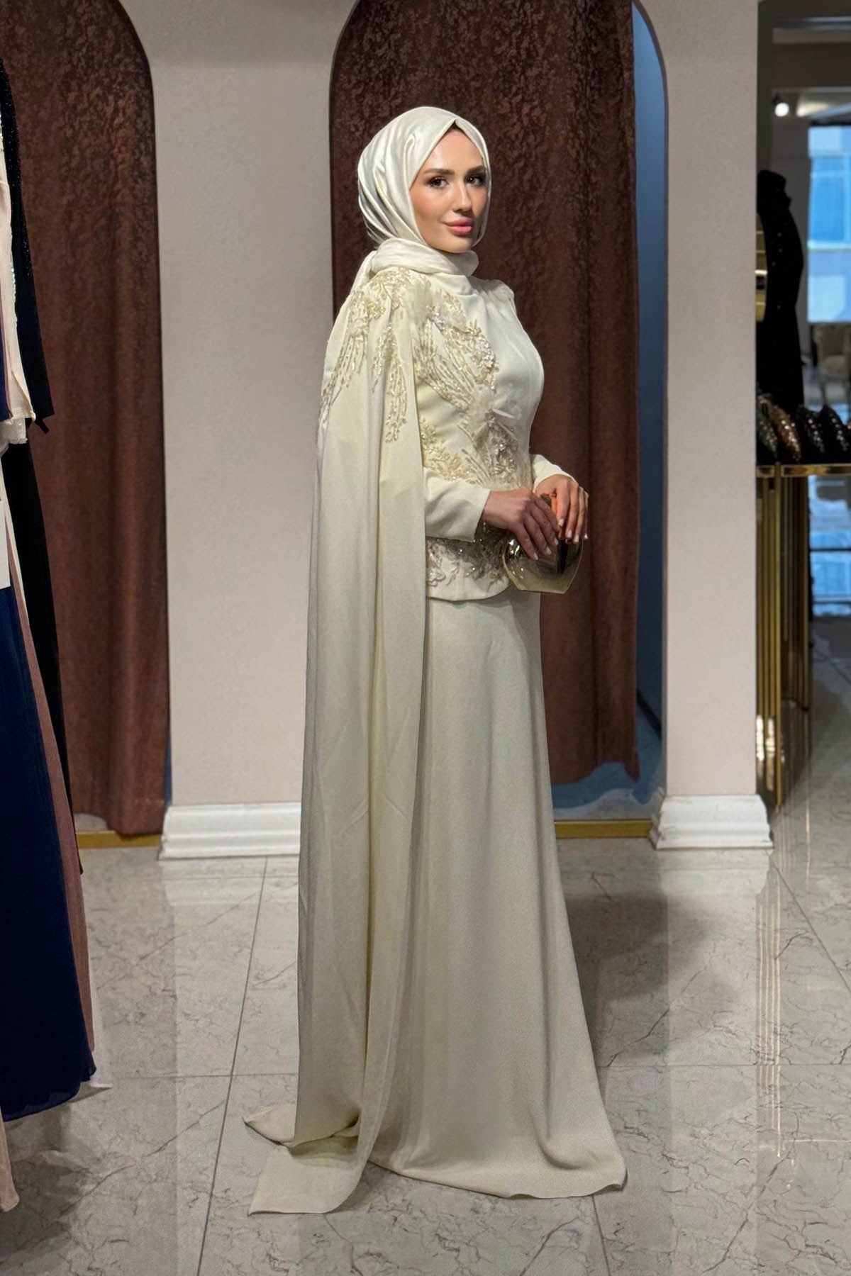 FERİHA SARIOĞLU Rüya Abiye FRHRY Vanilya