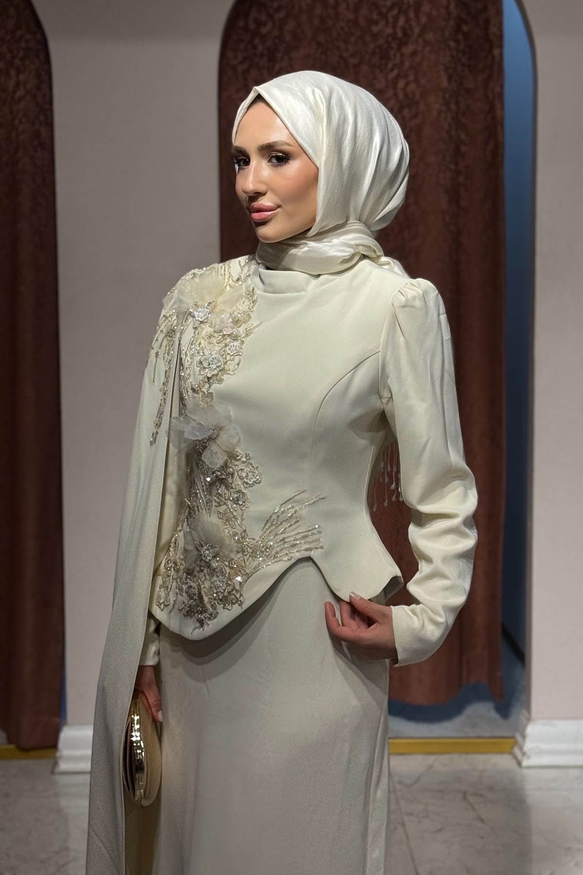 FERİHA SARIOĞLU Rüya Abiye FRHRY Vanilya