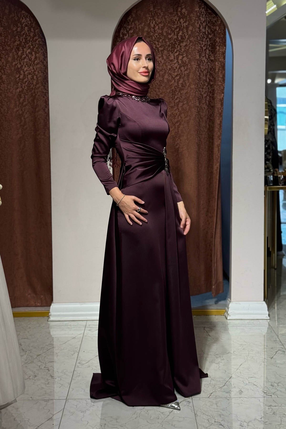 FERİHA SARIOĞLU Şule Abiye FRHSL Bordo