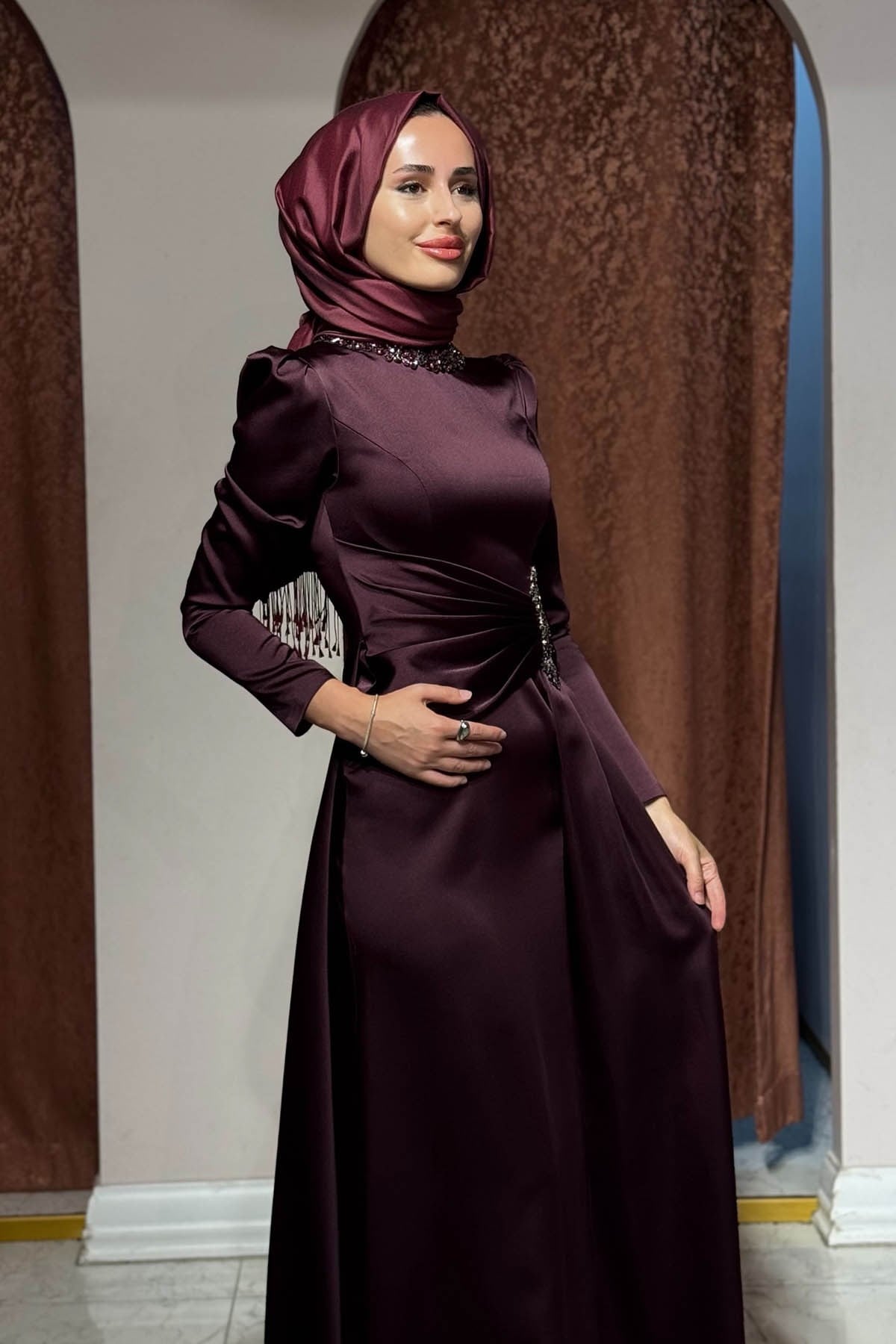 FERİHA SARIOĞLU Şule Abiye FRHSL Bordo