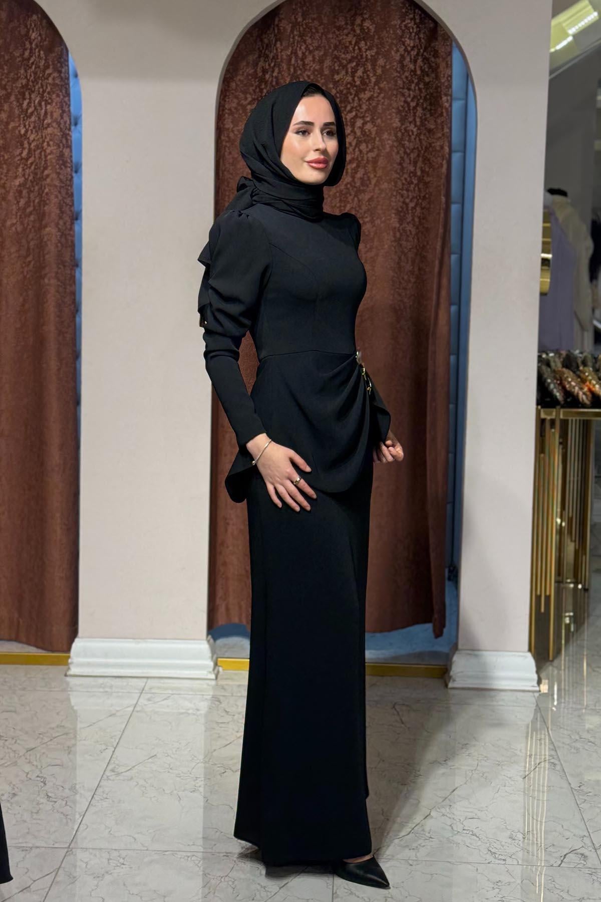 FERİHA SARIOĞLU Ümran Abiye FRHMRN Siyah