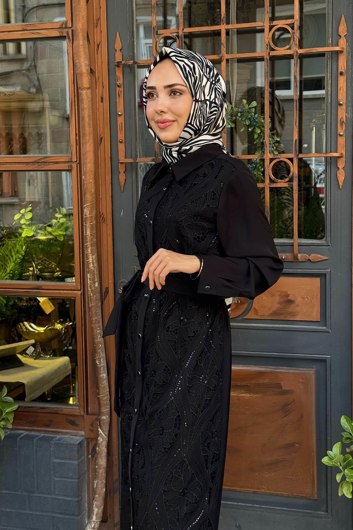 FUAT GÜRŞEN Elbise 25K-4100 Siyah