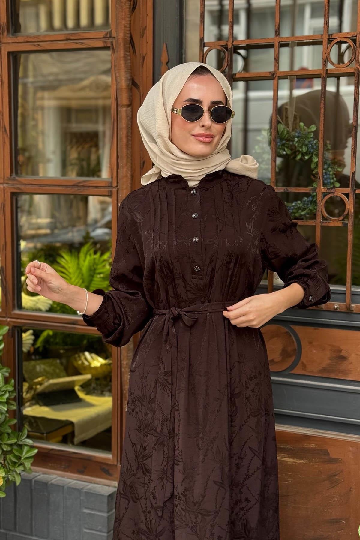 FUAT GÜRŞEN Elbise 25K-4105 Kahve