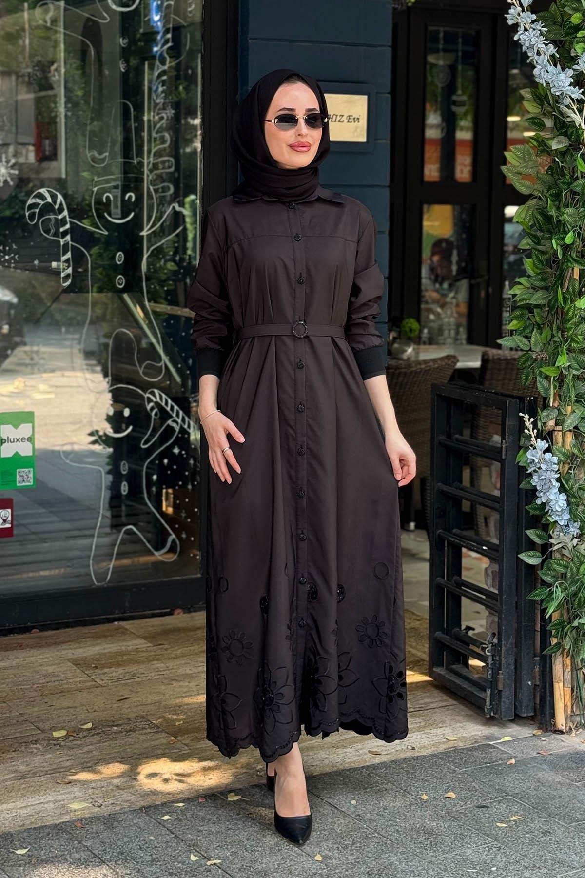 FUAT GÜRŞEN Elbise 26Y-5637 Siyah