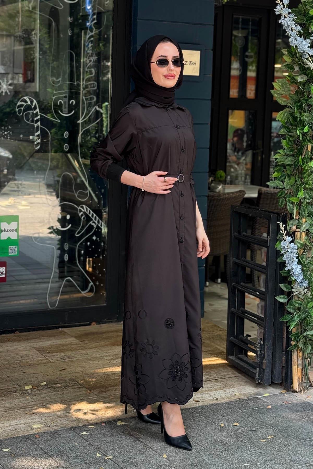 FUAT GÜRŞEN Elbise 26Y-5637 Siyah