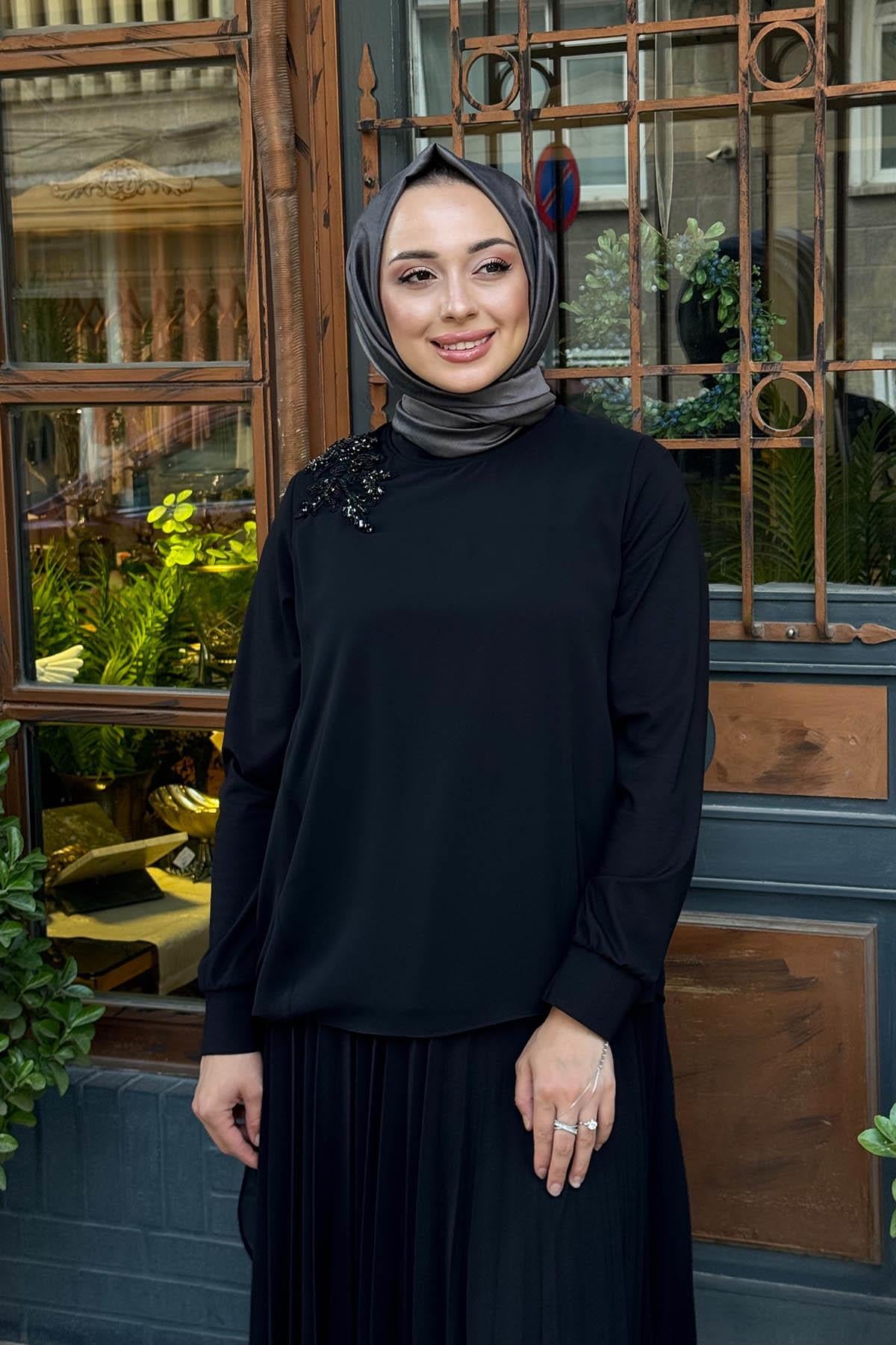 FUAT GÜRŞEN Etekli Takım 25K-4307 Siyah