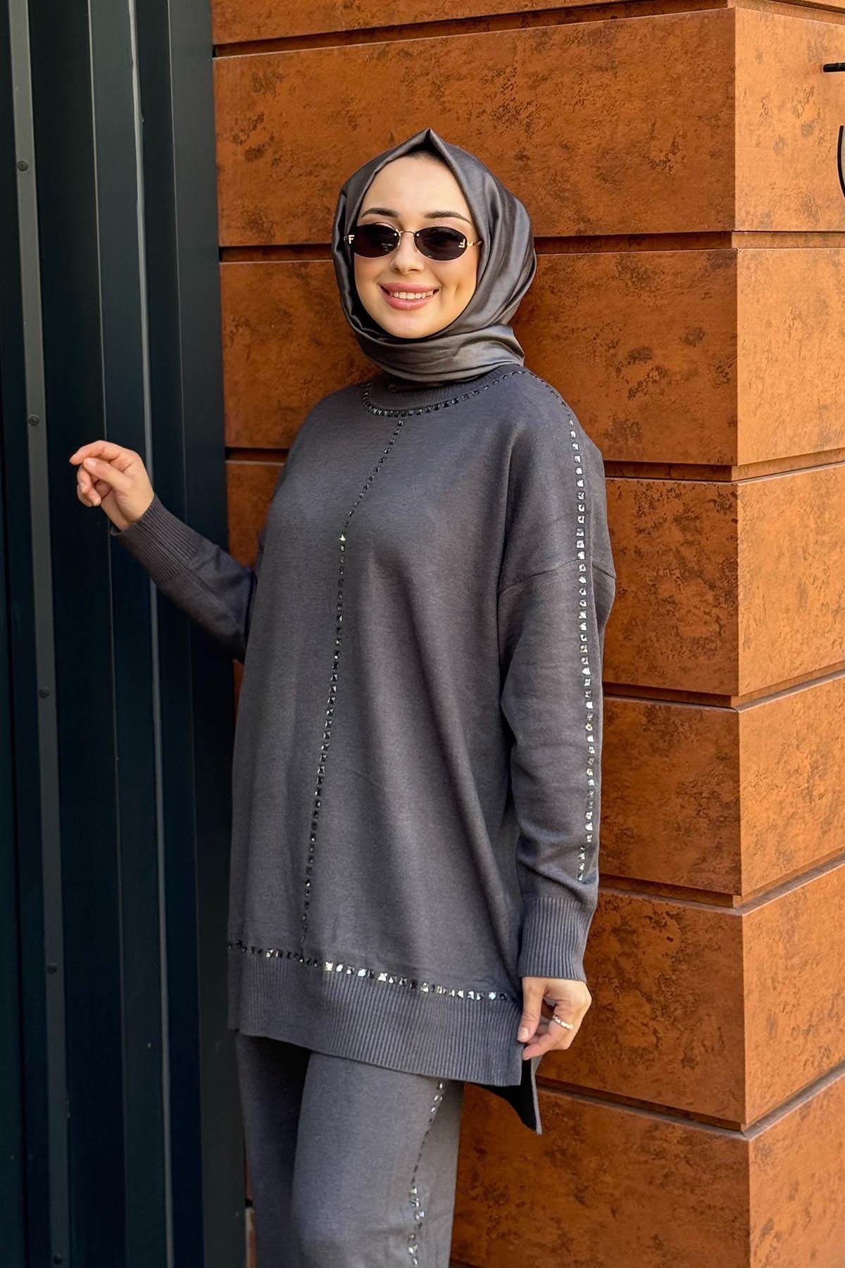 FUAT GÜRŞEN Pantolonlu Takım 25K-4358 Gri