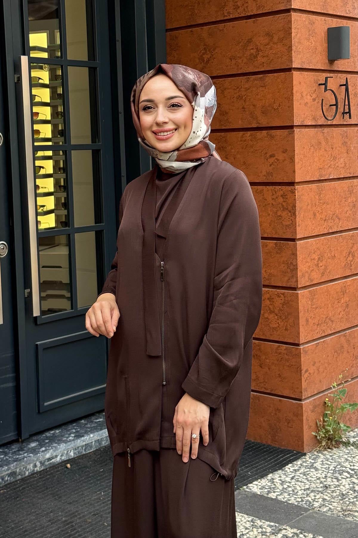 FUAT GÜRŞEN Pantolonlu Takım 25K-4604 Kahve
