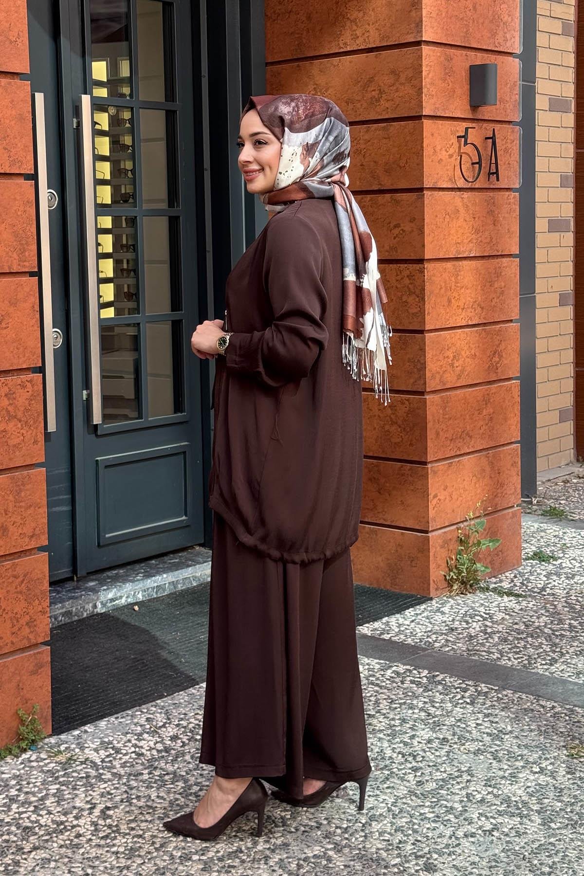 FUAT GÜRŞEN Pantolonlu Takım 25K-4604 Kahve