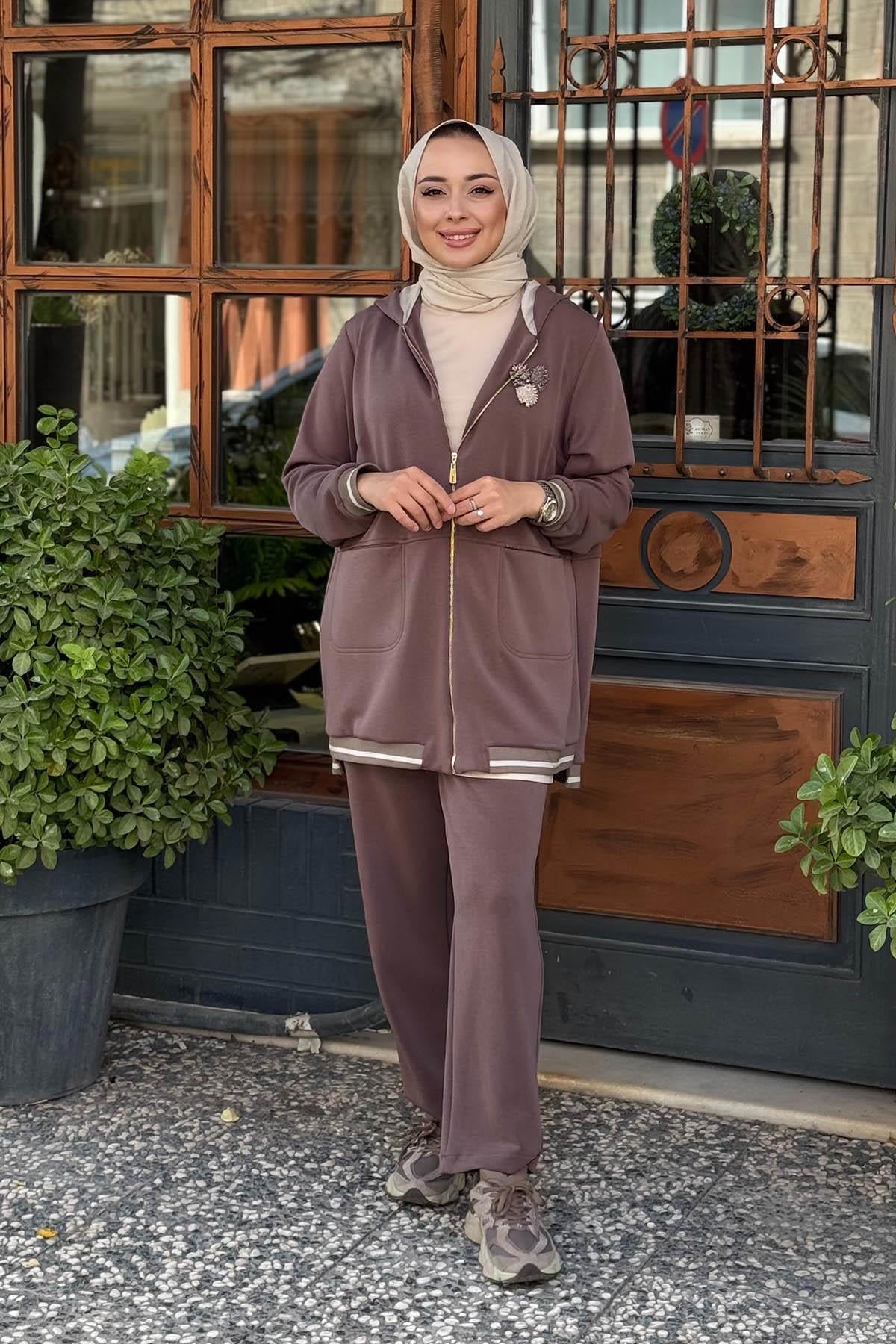 FUAT GÜRŞEN Pantolonlu Takım 25K-4619 Kahve