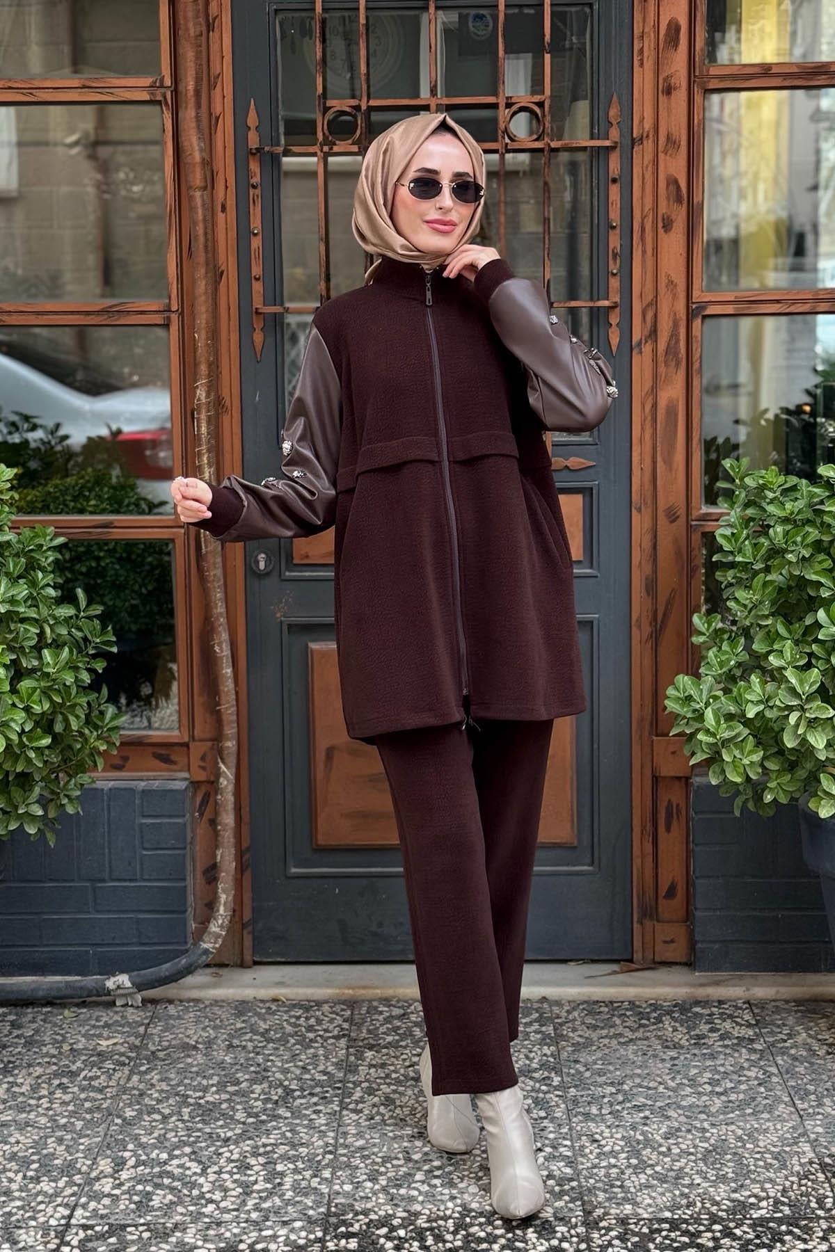 FUAT GÜRŞEN Pantolonlu Takım 25K-4625 Kahve